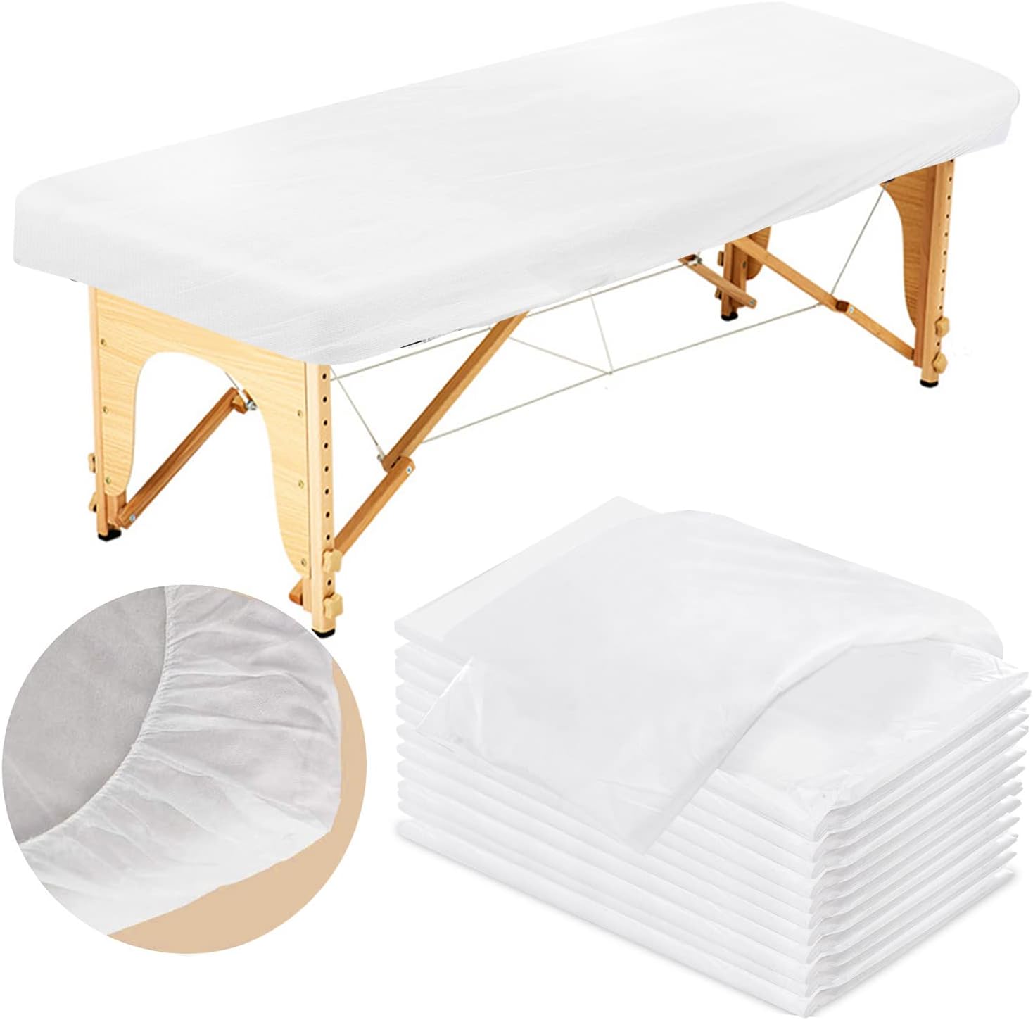 Noverlife 25PCS Disposable Fitted Massage Table Sheets Spa Bed Covers