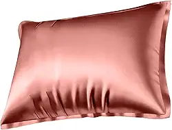 Fronha de Cetim Seda Toque Suave Com Aba Luxo Antifrizz Cabelo Capa de Travesseiro para Cama Color 50x70cm (Rosa Blush)