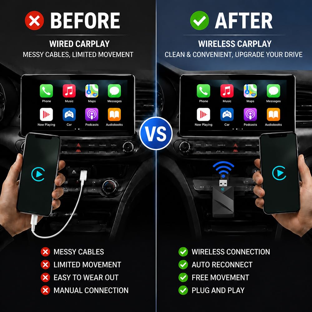 Carplay sans Fil pour Toyota CHR 2019-2024, Compatible avec Carplay Et Android Auto Et Offrant Une Connectivité Stable