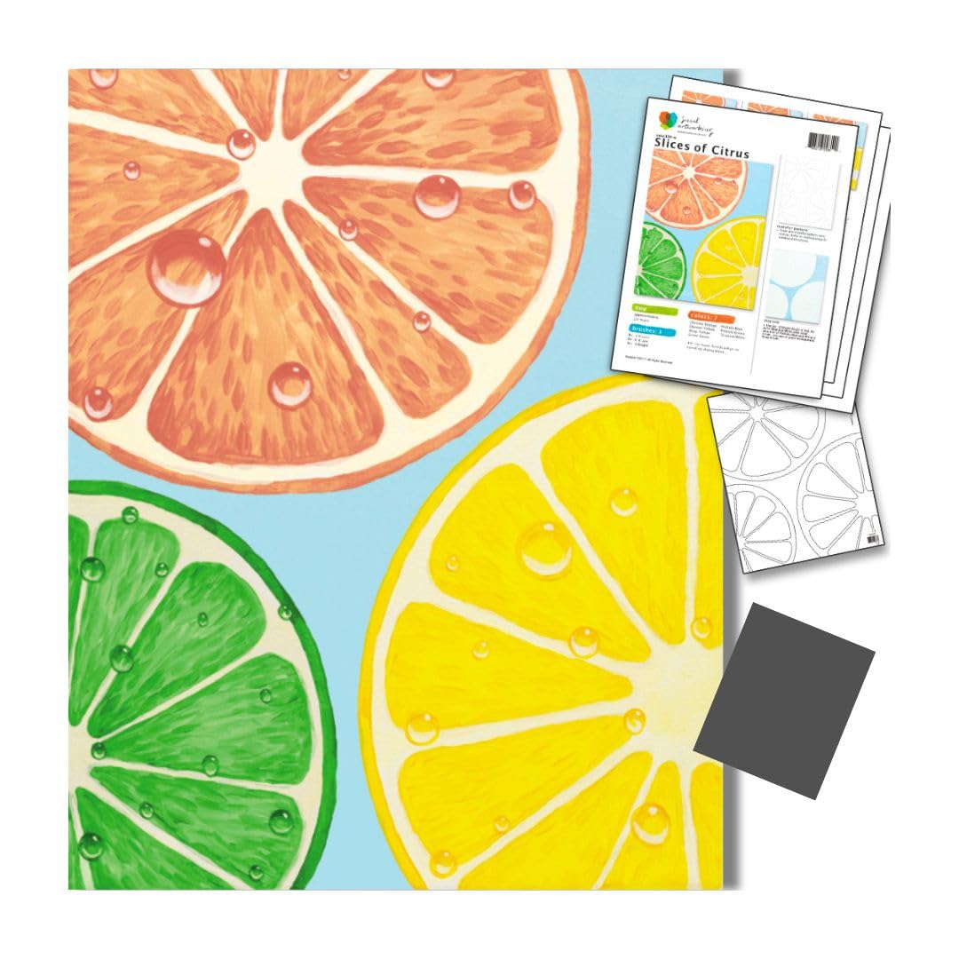 Kit de fiesta de pintura DecoArt soluciona manualidades grupales con juego de cítricos completo