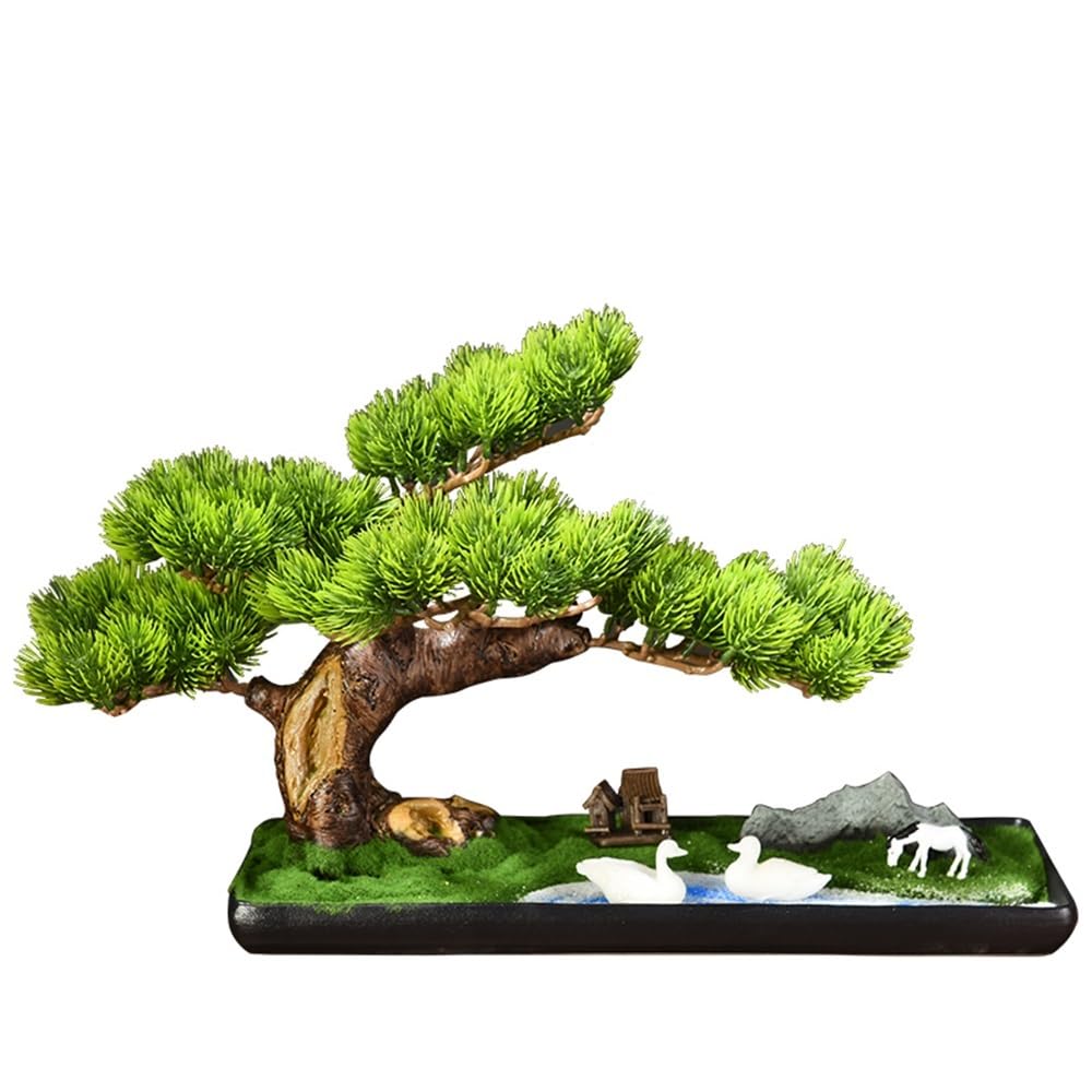 HCZKIUJY Bonsai Artificial Bonsai Tree With Pot Home Desktop Creative Decoration Fake Pine Tree Plant Ornaments Plant