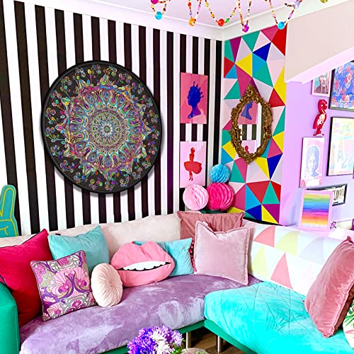Mandala Flower Puzzles para Adultos 1000 Piezas, Rompecabezas Redondo Difícil y Colorido miniatura 5