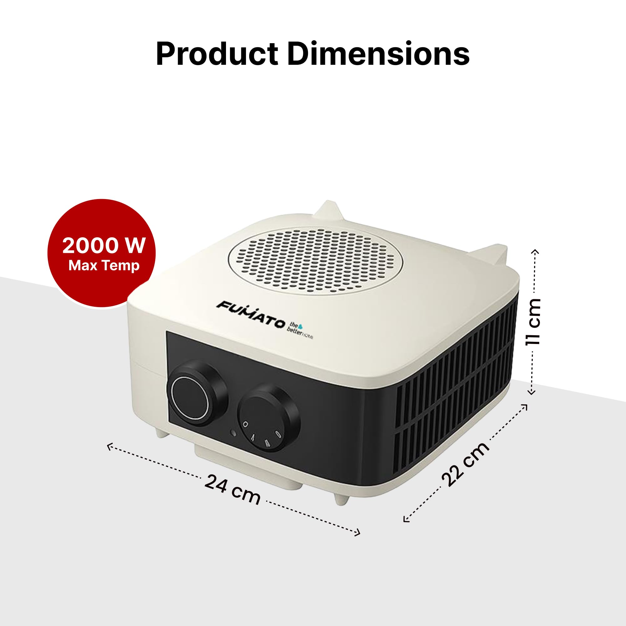 Better Home Fumato 2000W Room Heater - Portable & Safe -4 Better Home Fumato 2000W Room Heater - Portable & Safe -4