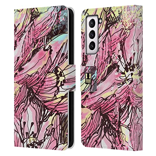 Funda para Samsung Galaxy S21 FE 5G Tipo Libro de Cuero Hanakotoba Ideal para el Día a Día