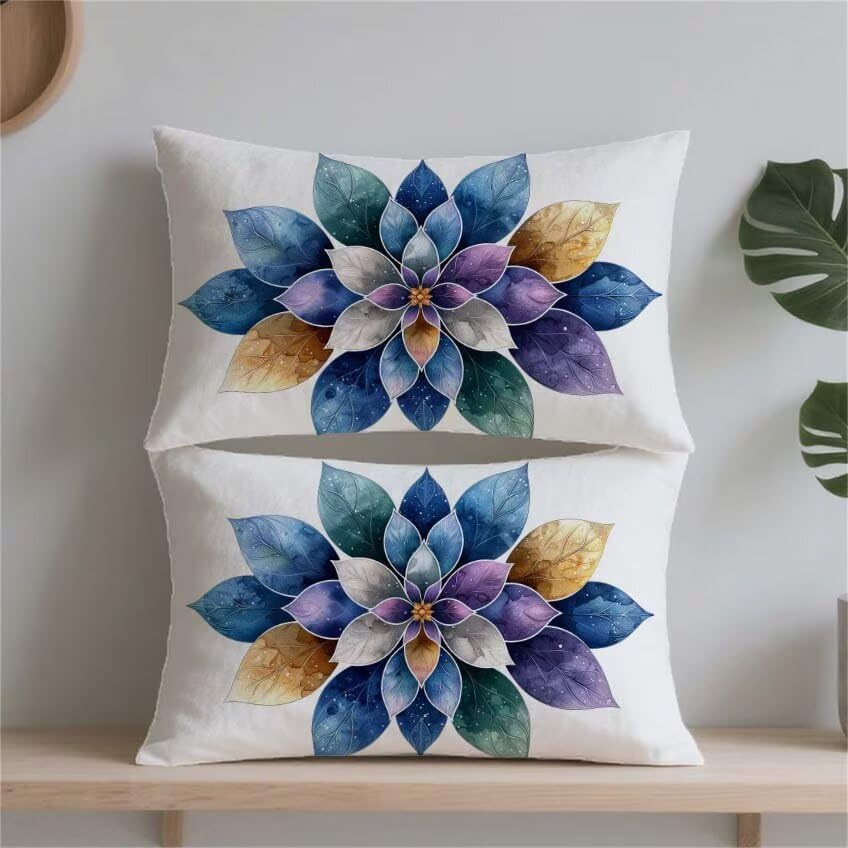 Housse coussin exterieur 60x90 lin impermeable boheme pour patio - 2