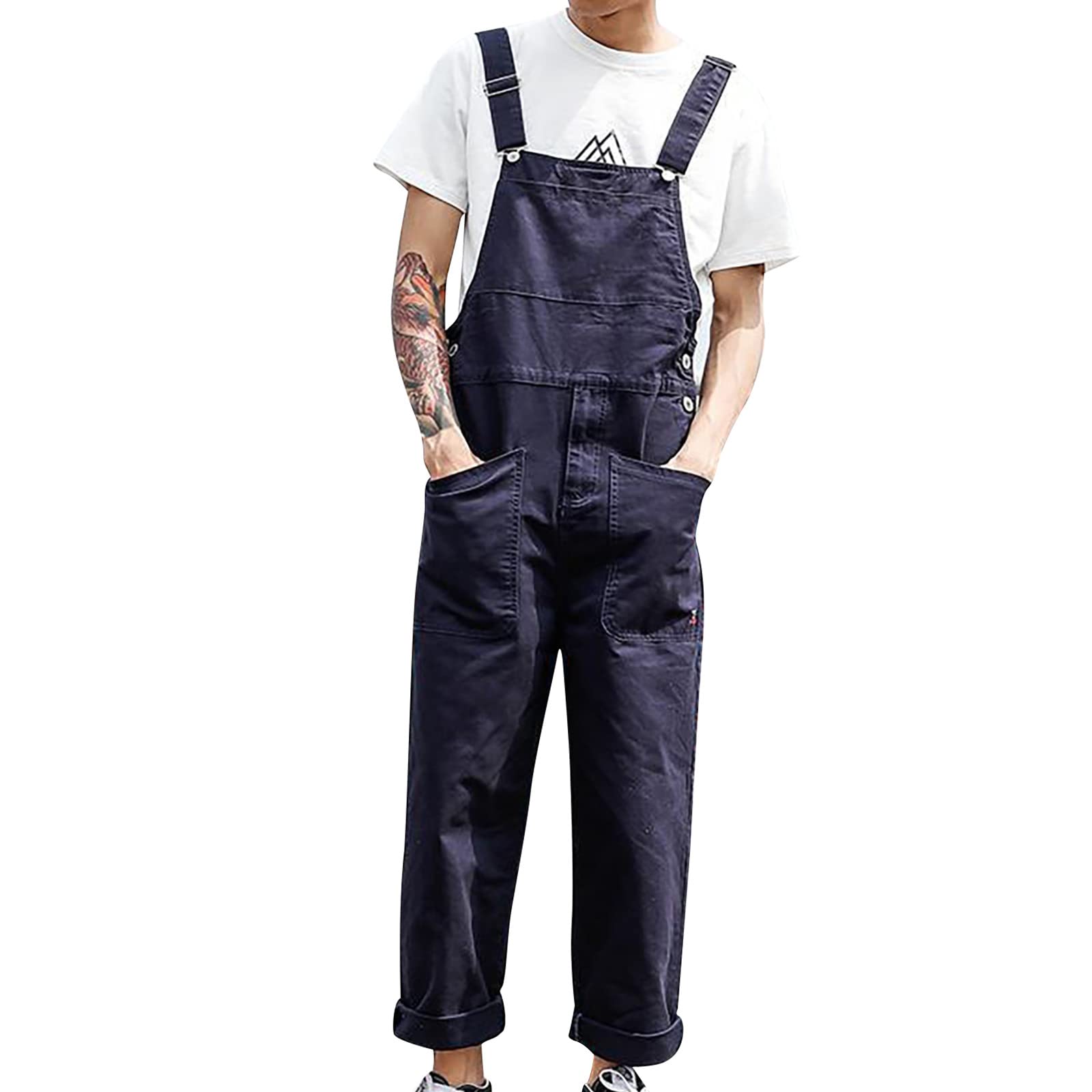 Taktische Hose Latzhose für Herren, modische, entspannte Passform, lässiger Overall aus Baumwolle, leichte Latzhose mit Taschen Softshell Outdoorhose Herren Winter