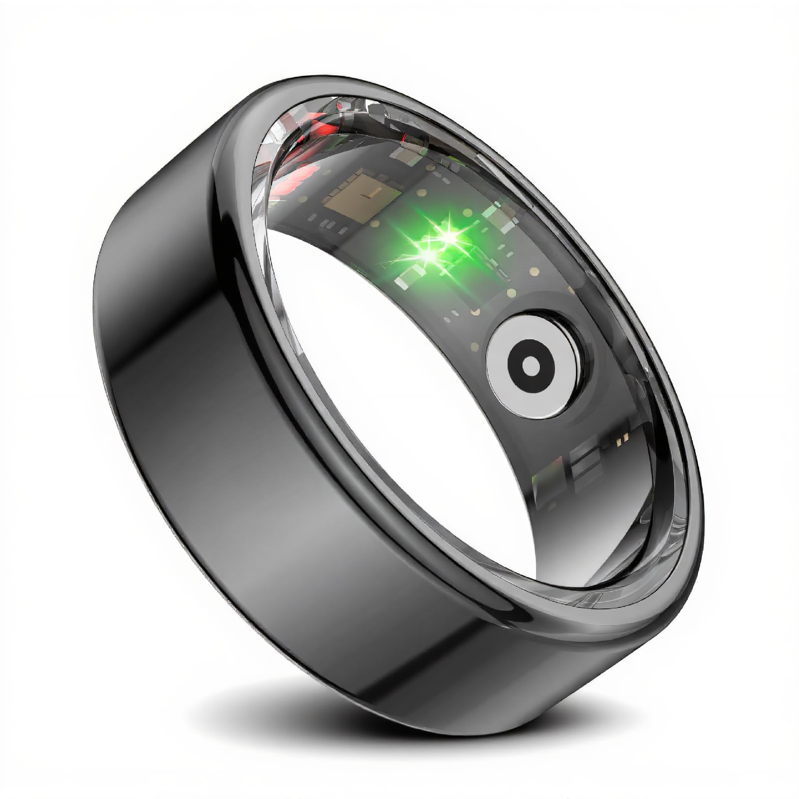 ASHATA Smart Ring Fitness, IP68 Waterproof Wearable NFC Sleep Tracking Body Temperature Monitor Pedometer Ebook Page Turning Music Control (11), Tarnish-picture-29