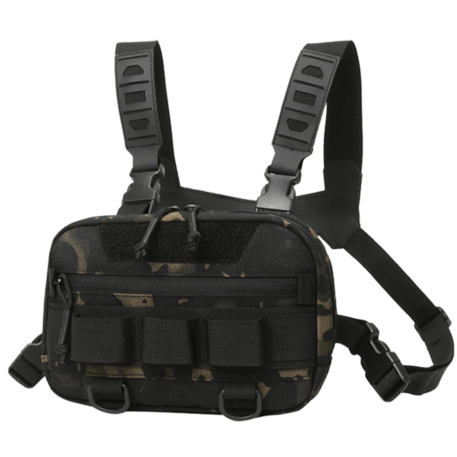 Whrcy Fly Fishing Bag - Oxford Cloth Large Opening Chest Pack with Back Mesh - Hiking Chest Rig, Portable Comfortable Multifunctional Vest Bag for Women, Men, Boys, Girls