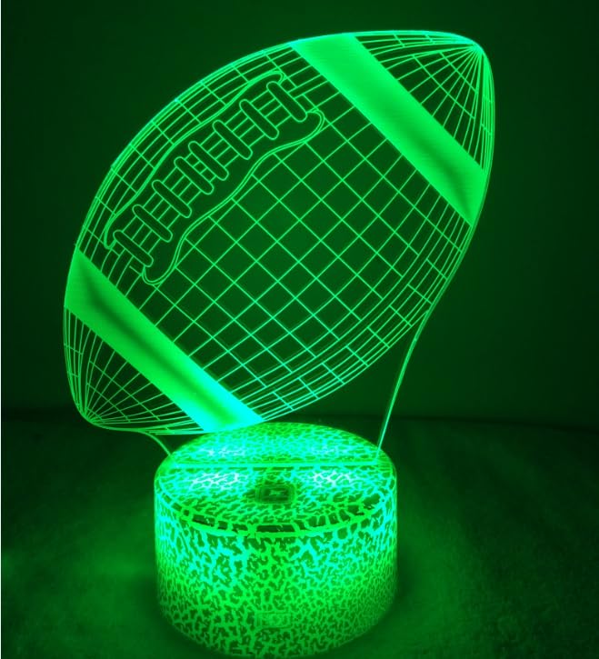 SUPERHONGJIHAO Luce notturna per bambini 3D Rugby Sport Led Lampada con
