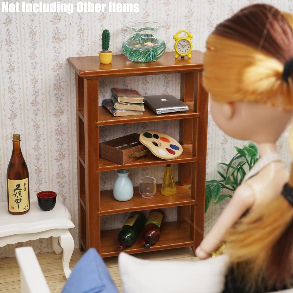 Estantería De Madera En Miniatura Para Casa De Muñecas, Mueble De Almacenamiento 1:12, Accesorio Para Juegos De Simulación