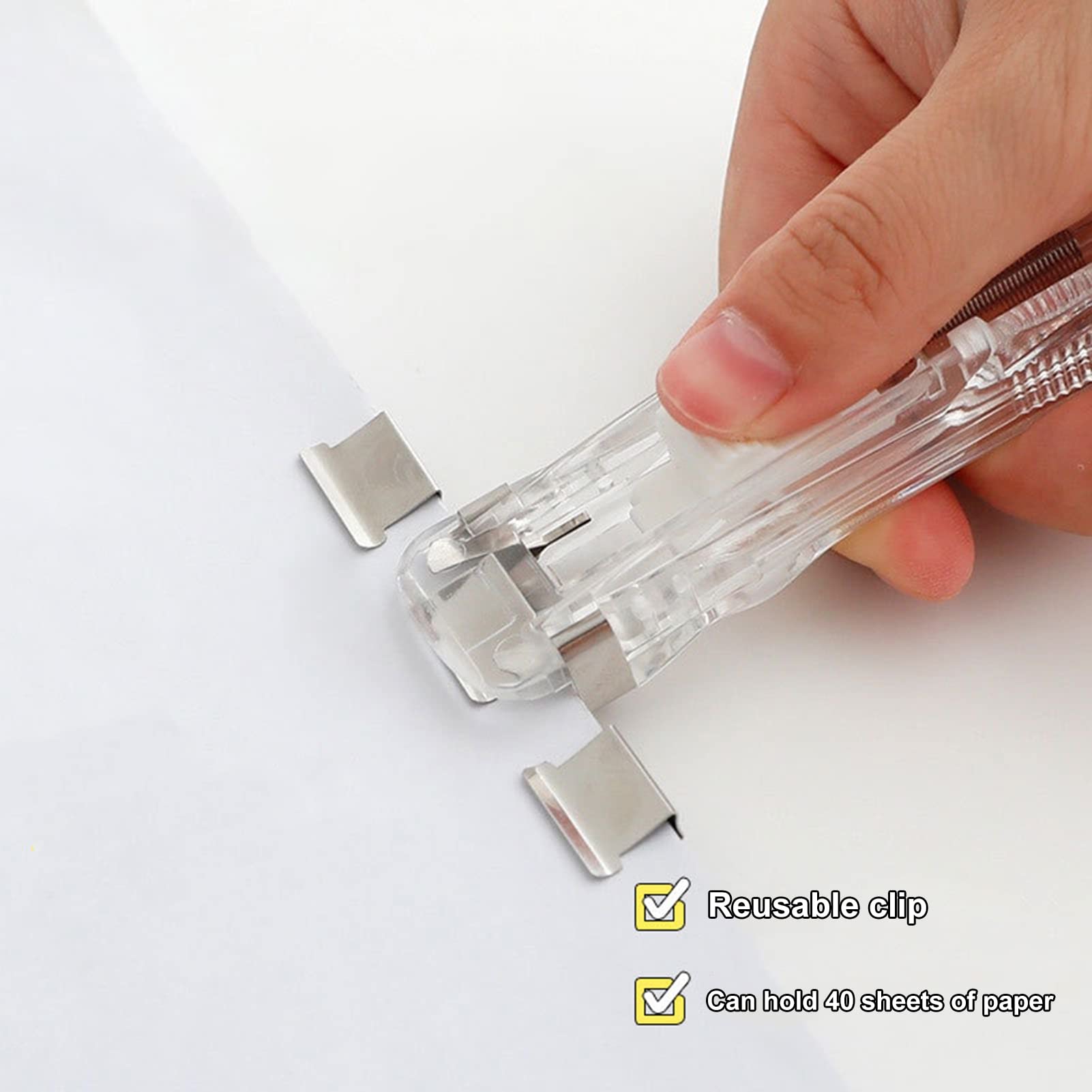 Distributeur de pinces à palourdes - Recharges pour fixer des feuilles en vrac - Distributeur de pinces à papier portable