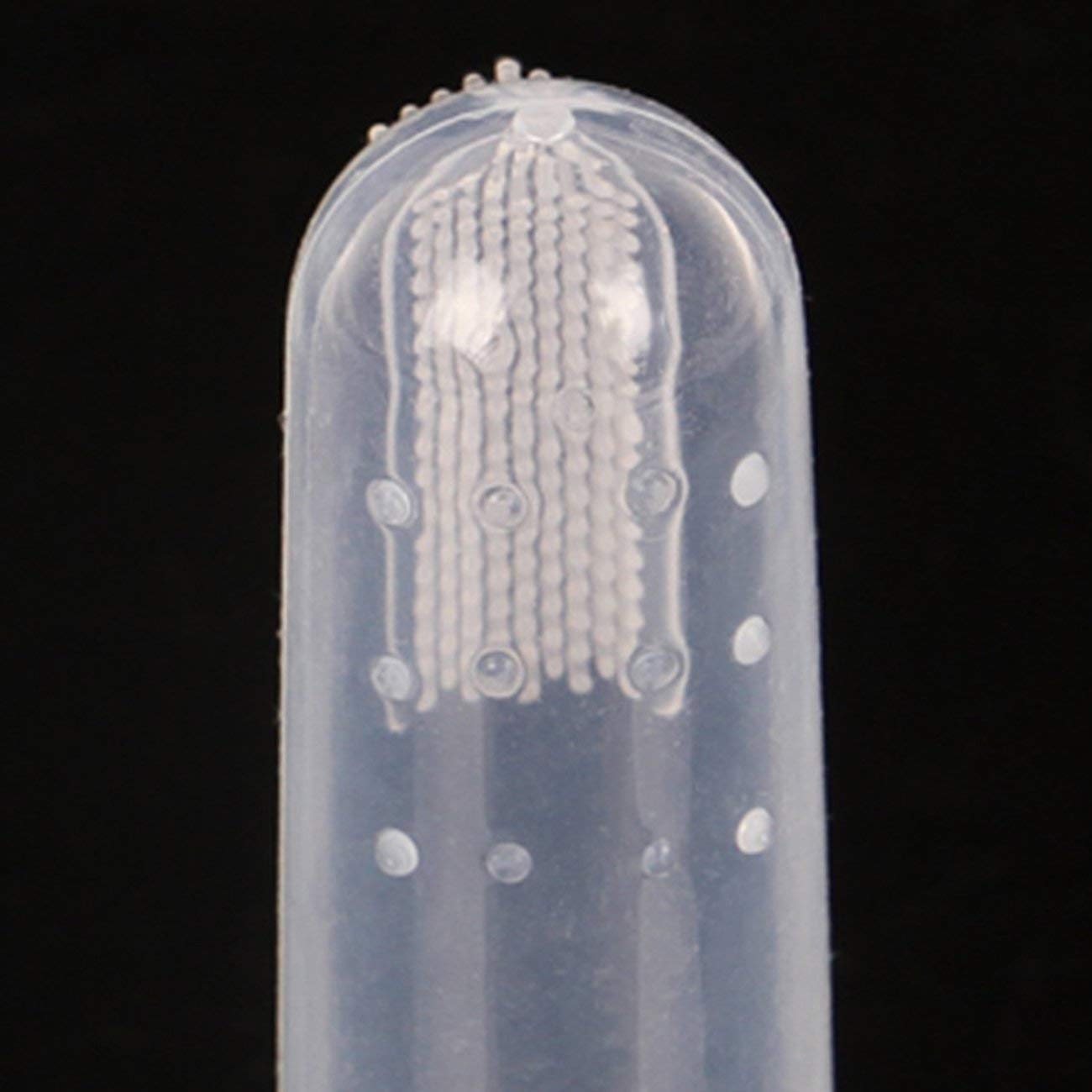 Manual Akhil Store Cats & Dog Finger Pet Silicon Toothbrush With Case Cover For Teeth Cleaning Or Massage, Adult, Transparent, Pack Of 1 1