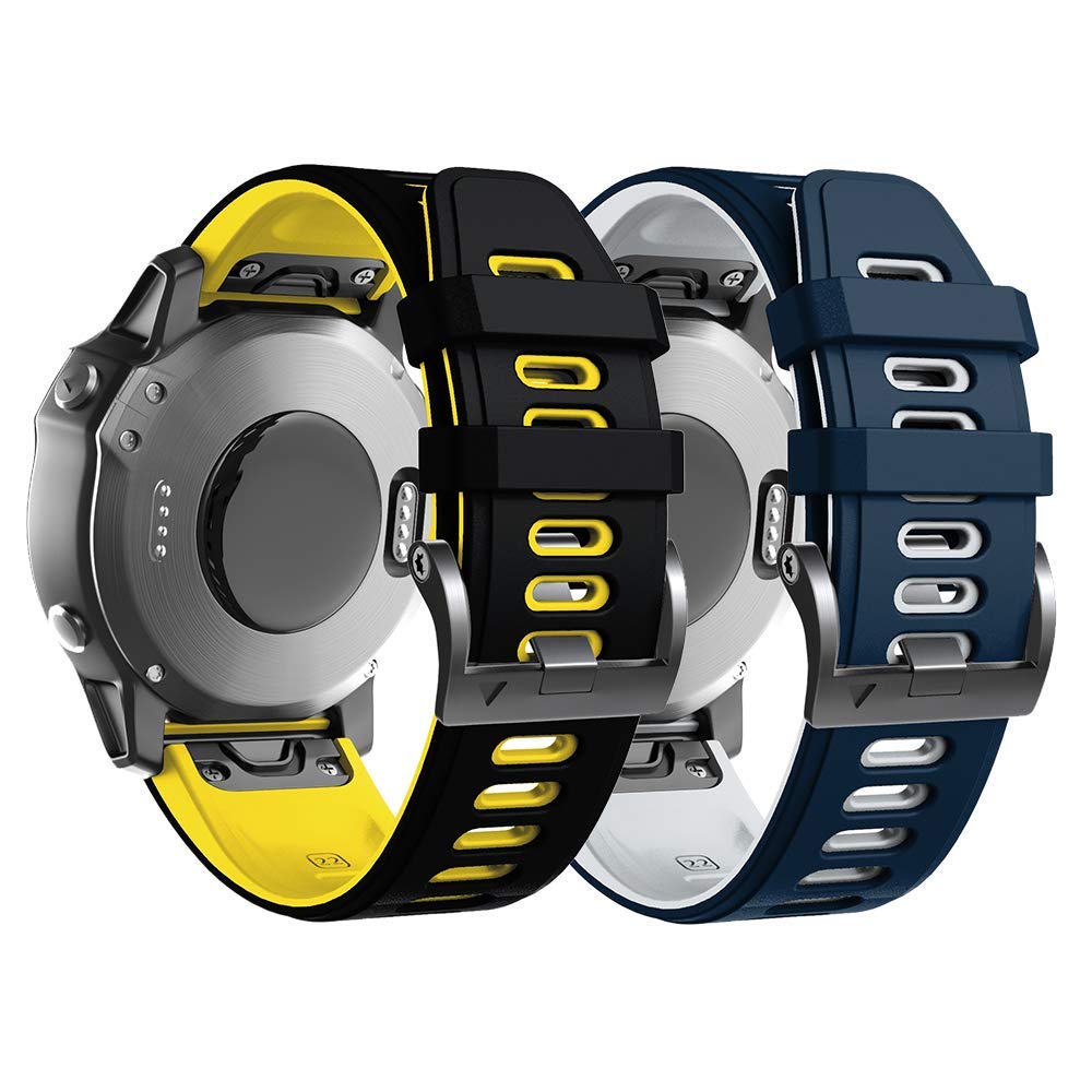 ANBEST Kompatibles mit Fenix 5 Band, 22 mm breit, weiches Silikon Armband für Fenix 5/Fenix 5 Plus/Fenix 6/Fenix 6 Pro/Forerunner 935/Forerunner 945/Approach S60/Quatix 5