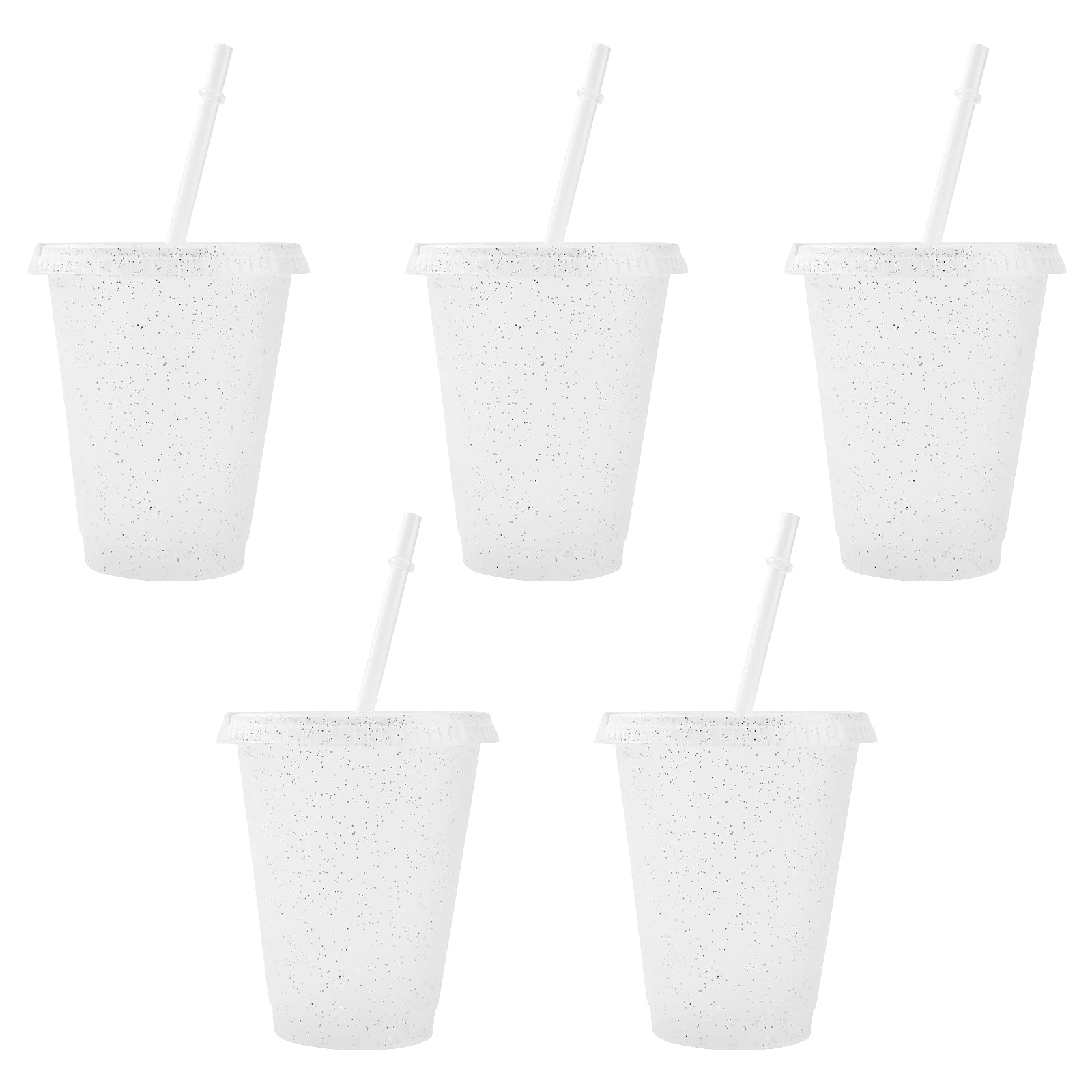 TSLBW Reusable Plastic Cup 5 Pcs Drinkware Tumblers Coloured Acrylic Cups Tumbler with Lids and Straws Plastic Bulk Iced Plastic Cold Water Tumblers Iced Coffee Cups Travel Mug Party Tumbler