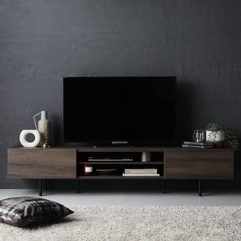 送料無料 テレビ台 180 ブラウン テレビボード ワイド 脚付き 収納