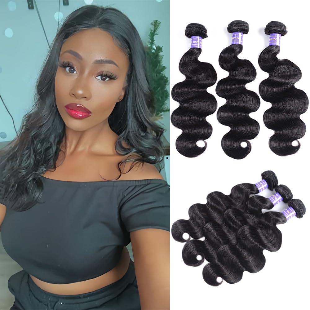 12A Human Hair Bundles 18 18 18 Inch Body Wave Bundles Human Hair Extensions 300g Unprocessed Brazilian Virgin Body Wave 3 Pieces Deals Brazilian