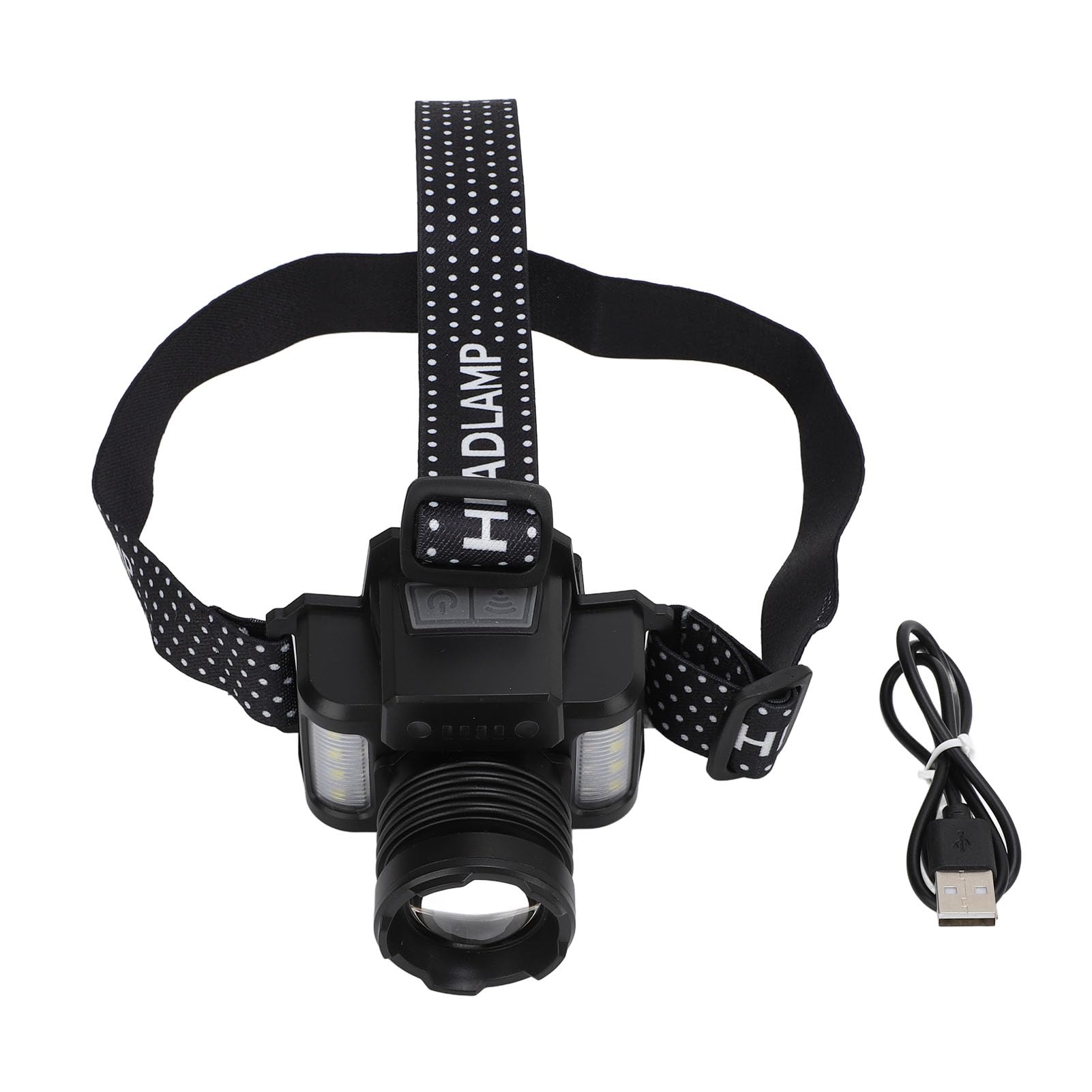 Lampada frontale ricaricabile a LED, 30 W di tipo C, torcia frontale a LED con sensore intelligente, per adulti, escursionismo, campeggio