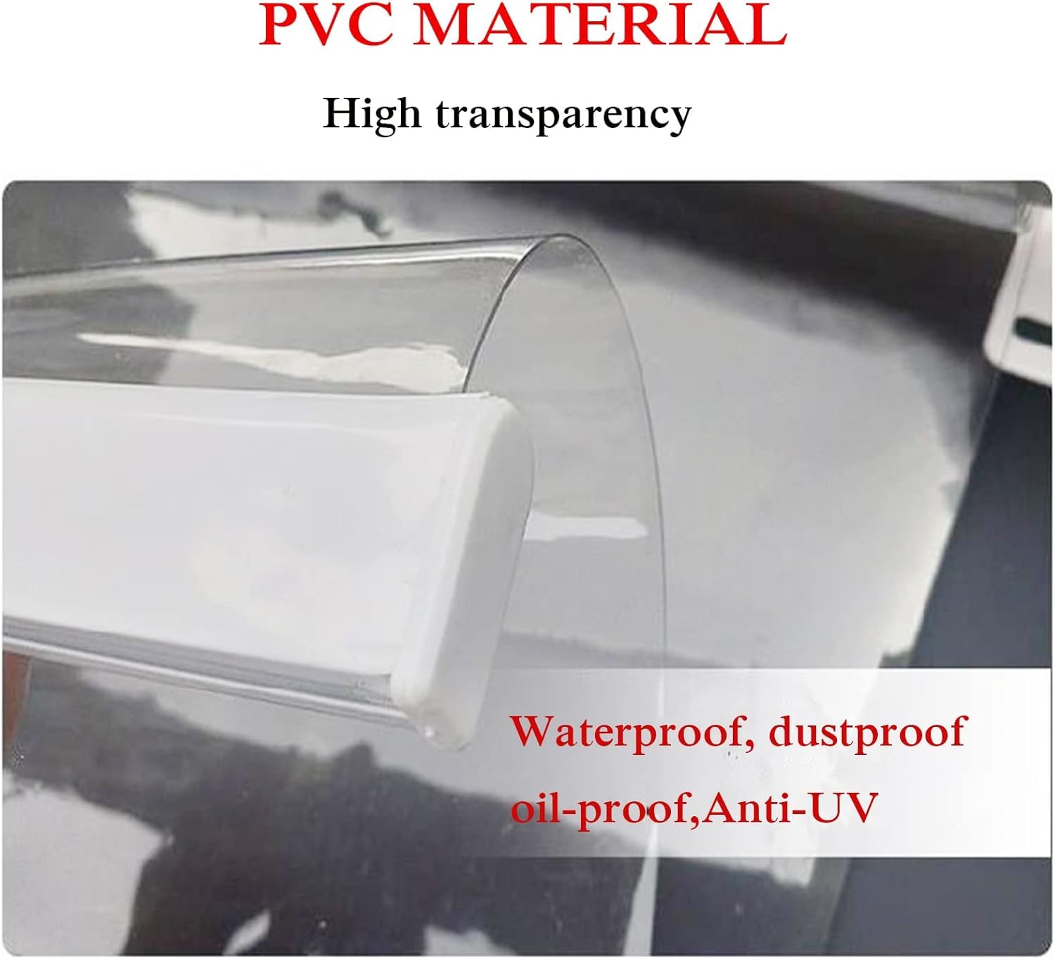 Stores enrouleurs Transparents, Stores enrouleurs extérieurs, Stores enrouleurs en Plastique Transparent for Cuisine intérieure et extérieure(1.8 * 2.0m)