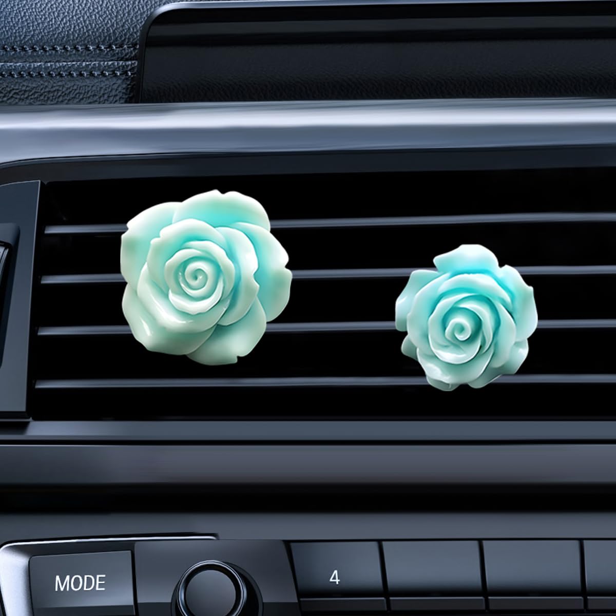 2PCS Rose Flower Car Air Freshener Vent Clip Cute Car Vent Clips Dashboard Air Vent Trim Clips Automotive — view 4