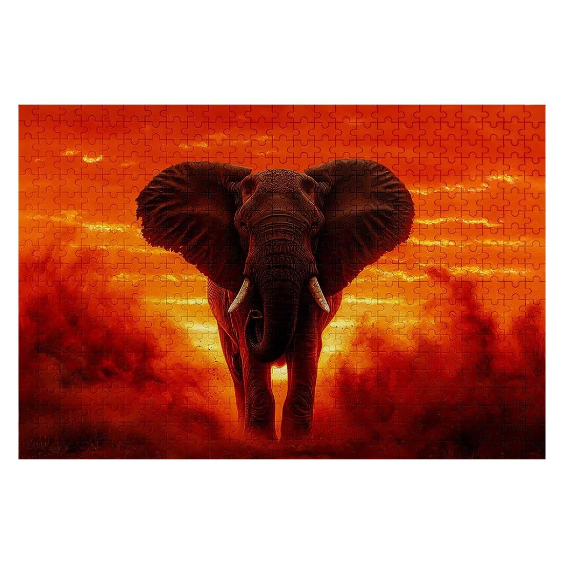 Puzzle 1000 sztuk słoń, puzzle zwierzęta, puzzle dla dorosłych kreatywna rozrywka, drewniane puzzle z pudełkiem prezentowym, klasyczne puzzle zabawki edukacyjne na prezenty, dekoracja domu -2241