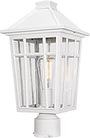 Vista 15 de Darkaway Lámpara de poste para exteriores, carcasa de aluminio impermeable con vidrio, iluminación de cubierta de poste de valla para jardín, patio