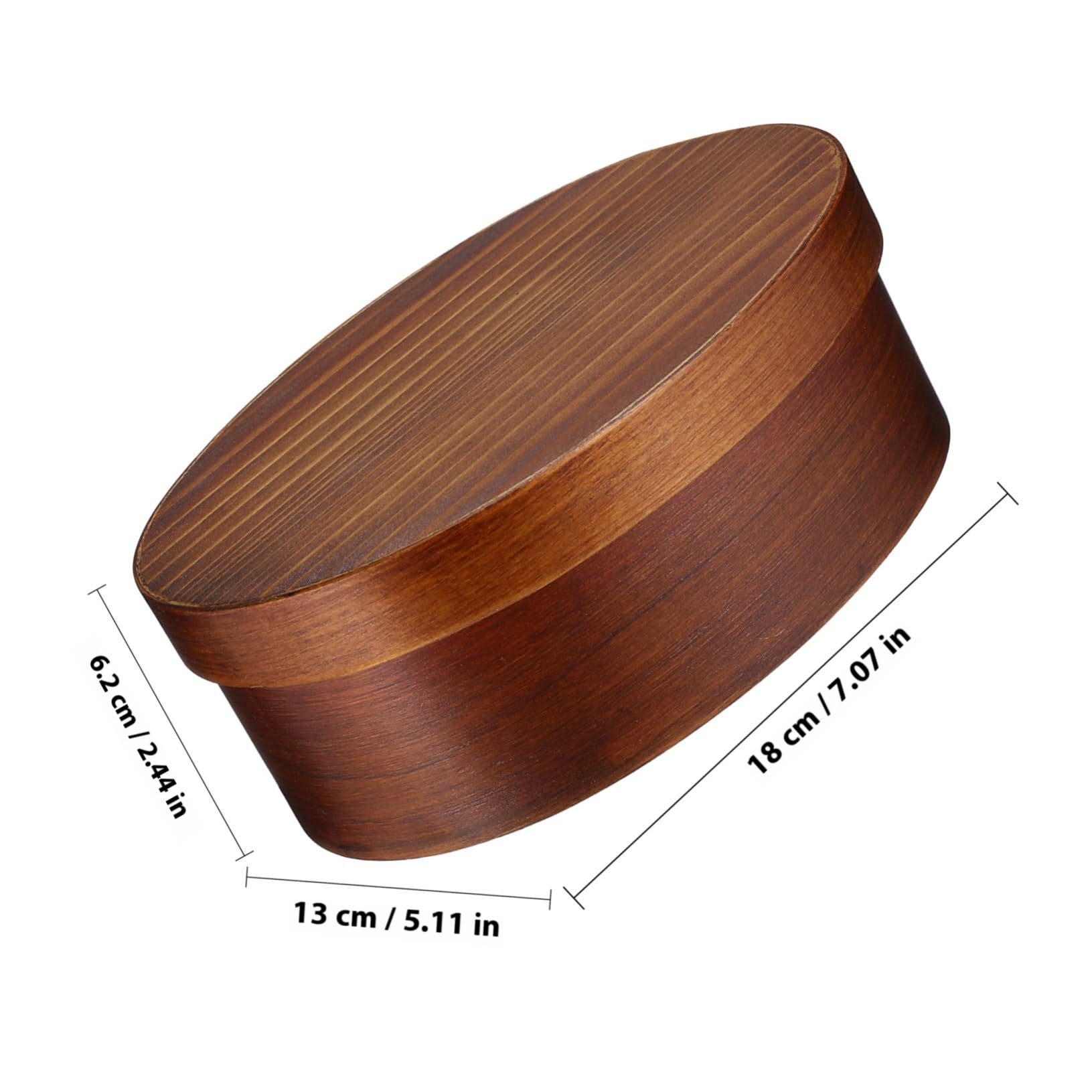 Boîte Bento Japonaise en Bois Ronde 800ml Style Rétro