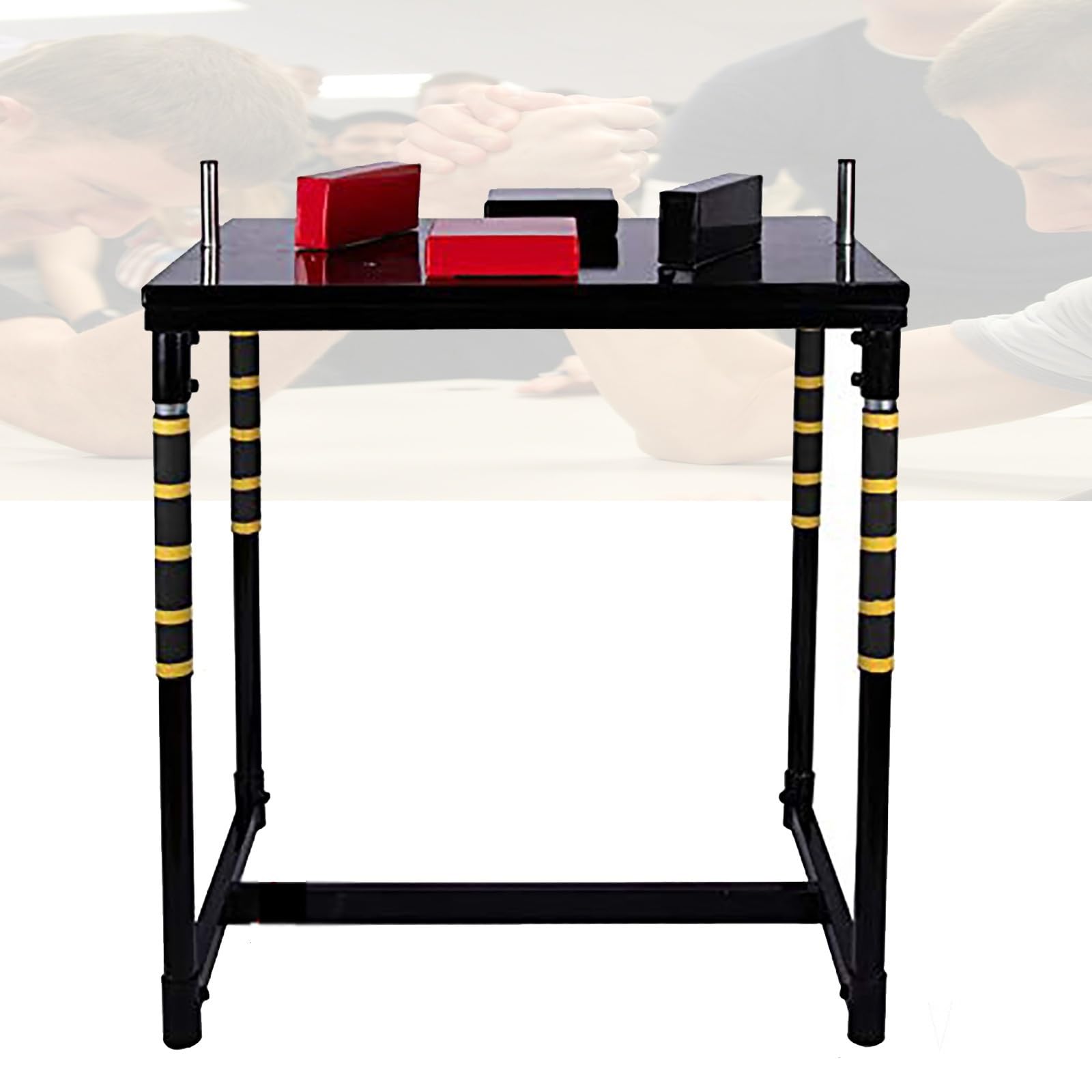Arm Wrestling Drehgriff Arm Power Armwrestling Tisch，Standard-Wettkampftisch for Armdrücken, verstellbare Armdrückplattform Schwarz