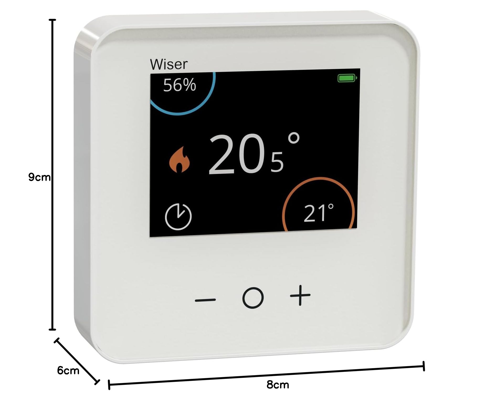 Schneider Electric - Wiser - połączony termostat pokojowy zigbee 2,4GHz, 76 x 76 x 25 mm, Bialy, CCTFR6400