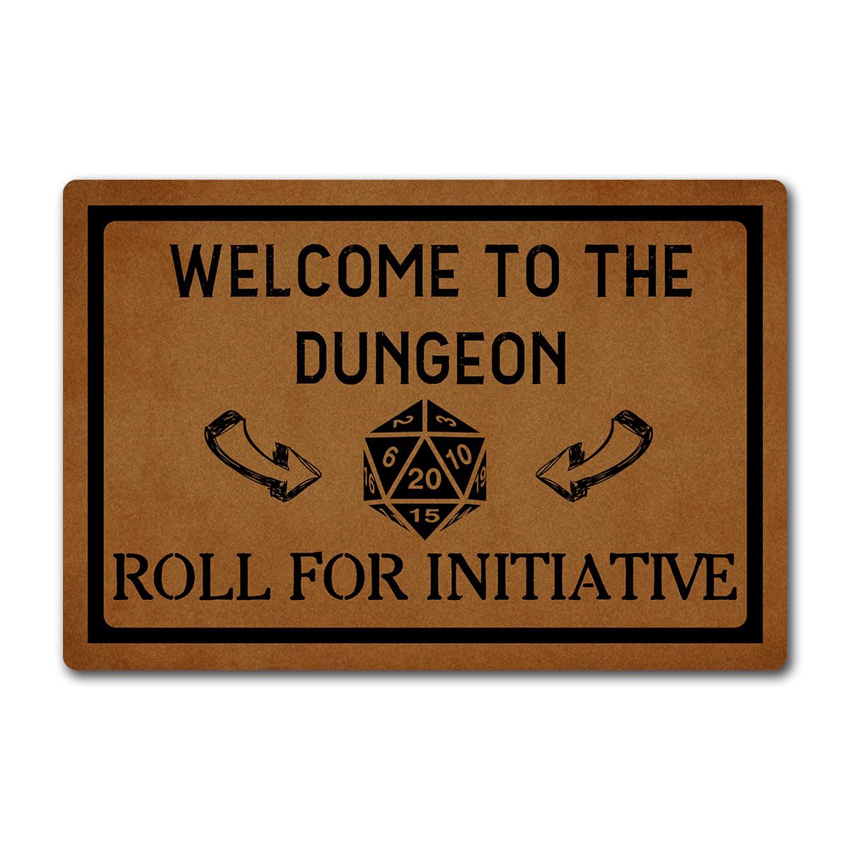 Funny Welcome Doormat for Entrance Way Indoor Floor Mats for House Decor Welcome to The Dungeon Roll for Initiative Personalized Kitchen Mats Rubber Back Novelty Gift Welcome Mat(23.7 X 15.9 in)