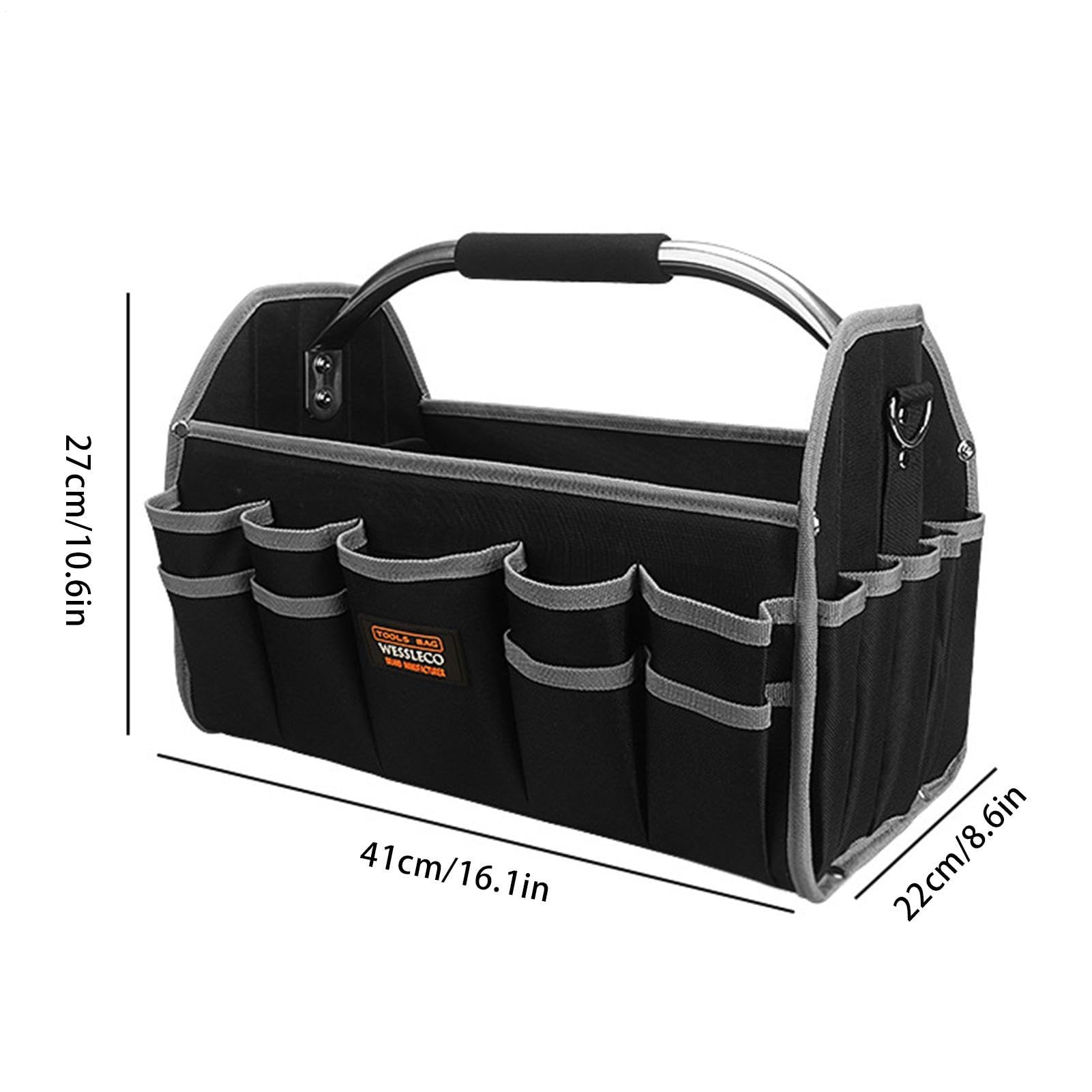 Borsa portautensili larga: tasche portautensili portatili, organizer per | piccoli utensili | organizer per impieghi pesanti, base stampata impermeabile, 21 tasche, tracolla per hom