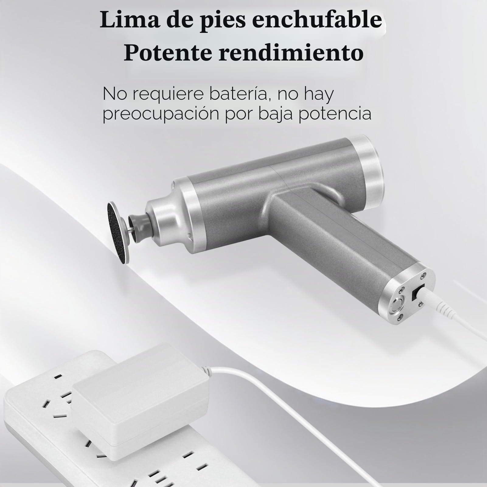 Eliminador de callos eléctrico 4500rpm Velocidad Ajustable Profesional Removedor de callos Eléctrico Eliminar Callos Pedicura Lima Eléctrica Pies, Gris FCR-3