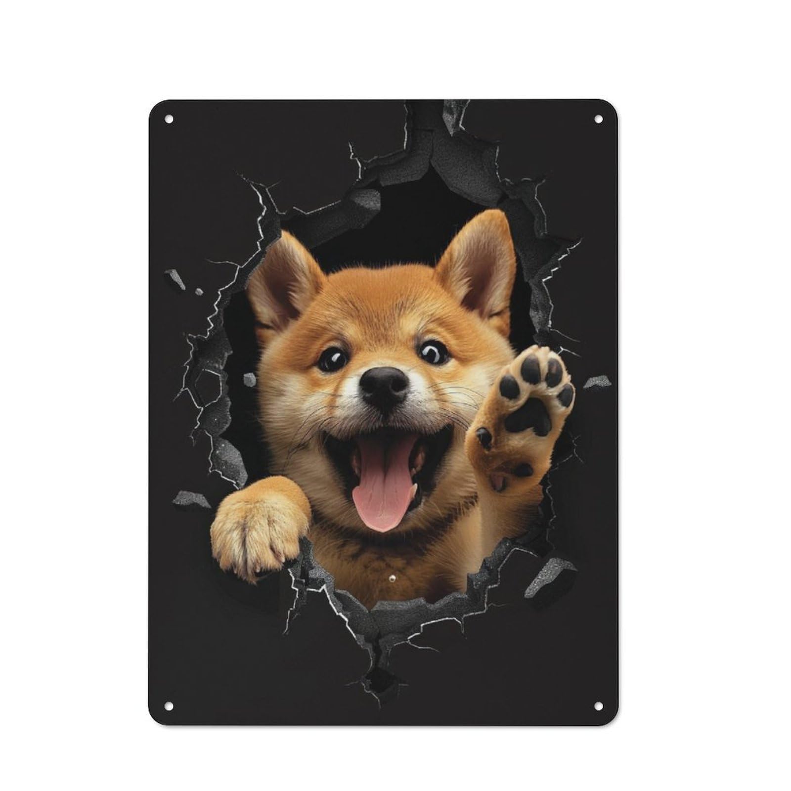 Junmoney Shiba Inu Vintage Printed Metal Sign 40X30cm For Workshop Wall, A Decorative Gift For A Newly Furnished Workshop