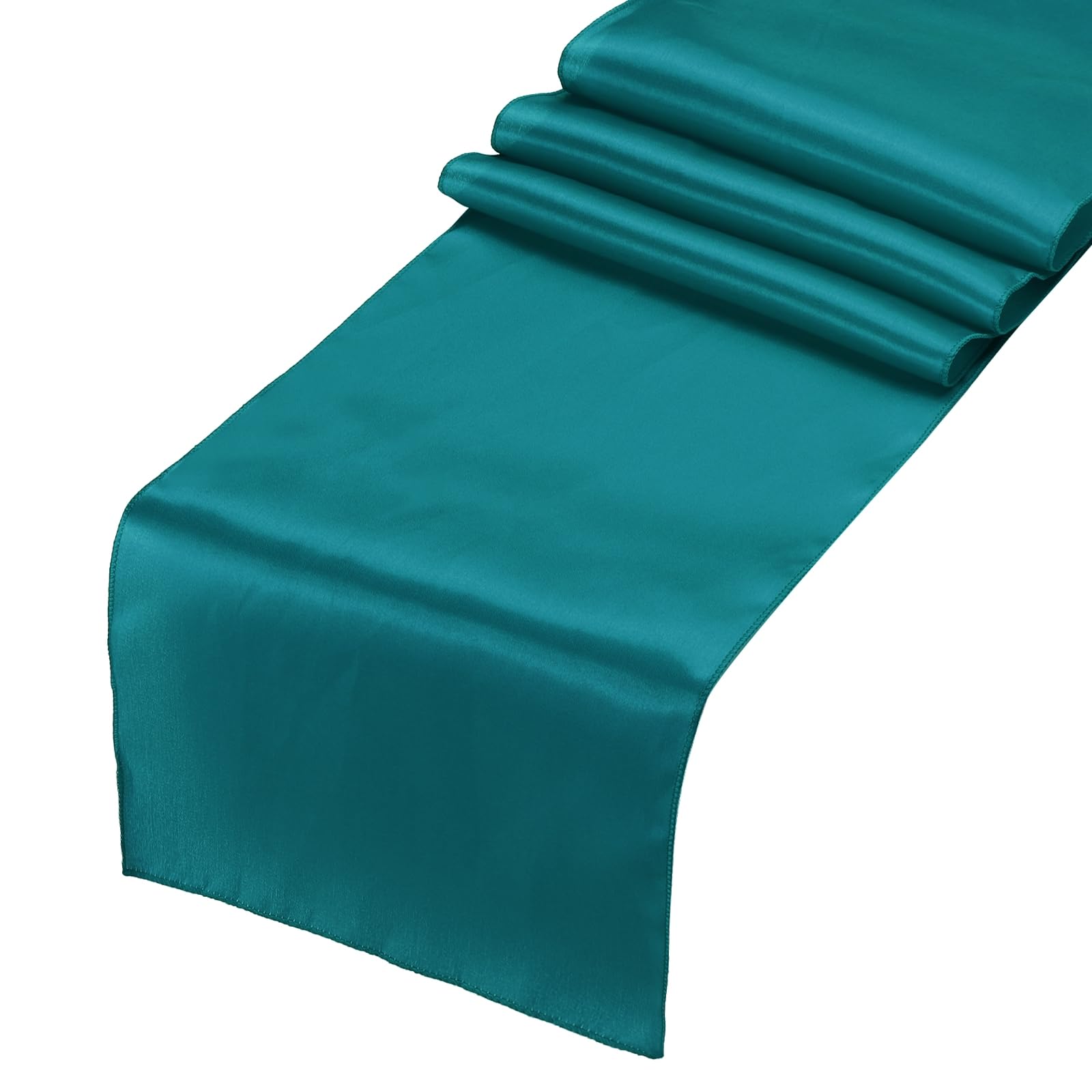 Chemin de table en satin de soie lisse bleu paon lot de 12 haut de gamme