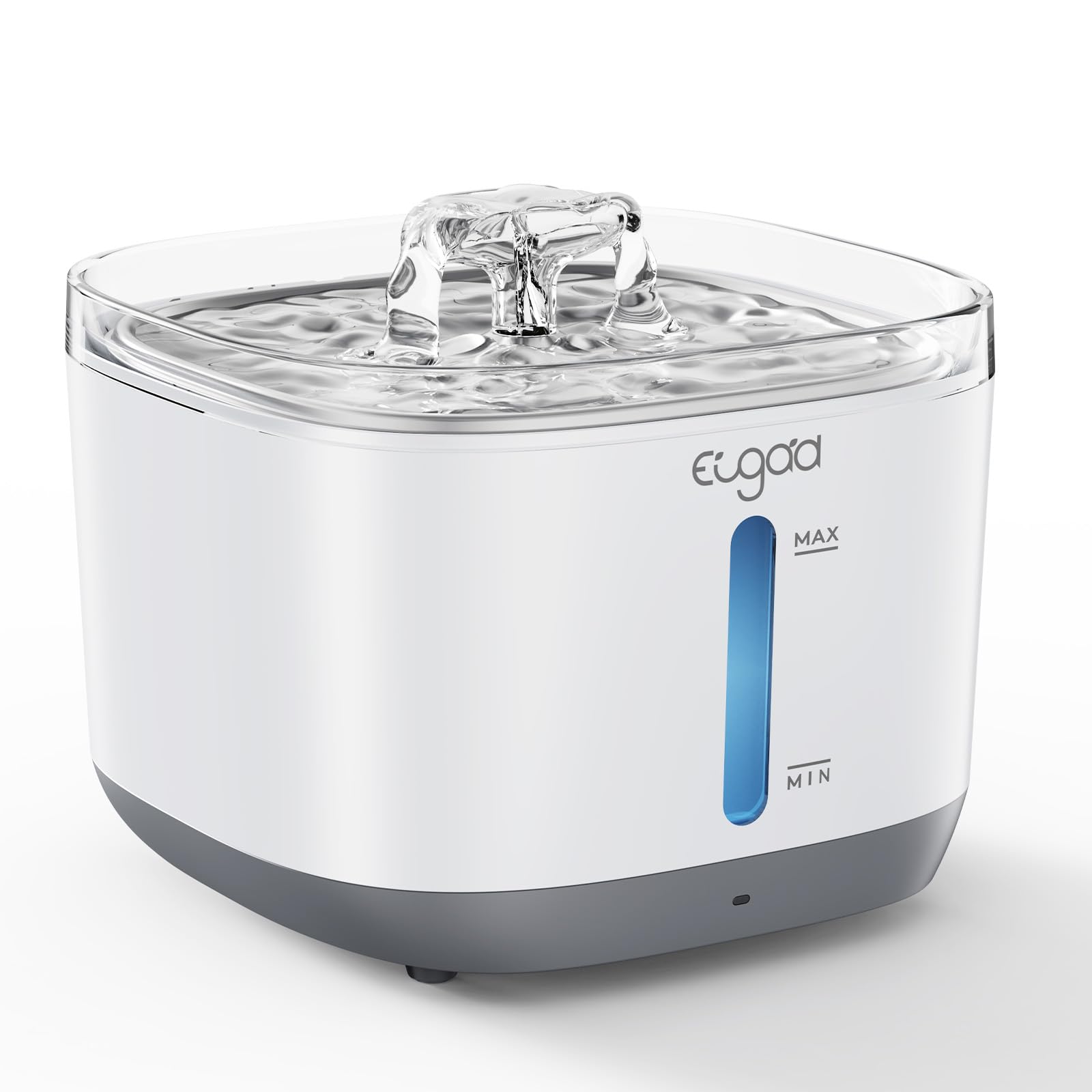 EUGAD Fuente para Gatos sin Cable con Sensor de Movimiento, 2.5L Fuente Agua Gatos, Ultrasilencioso Bebedero Gatos Automático Bateria 5000mAh Recargable, Dispensador de Agua Gatos 4 Filtración