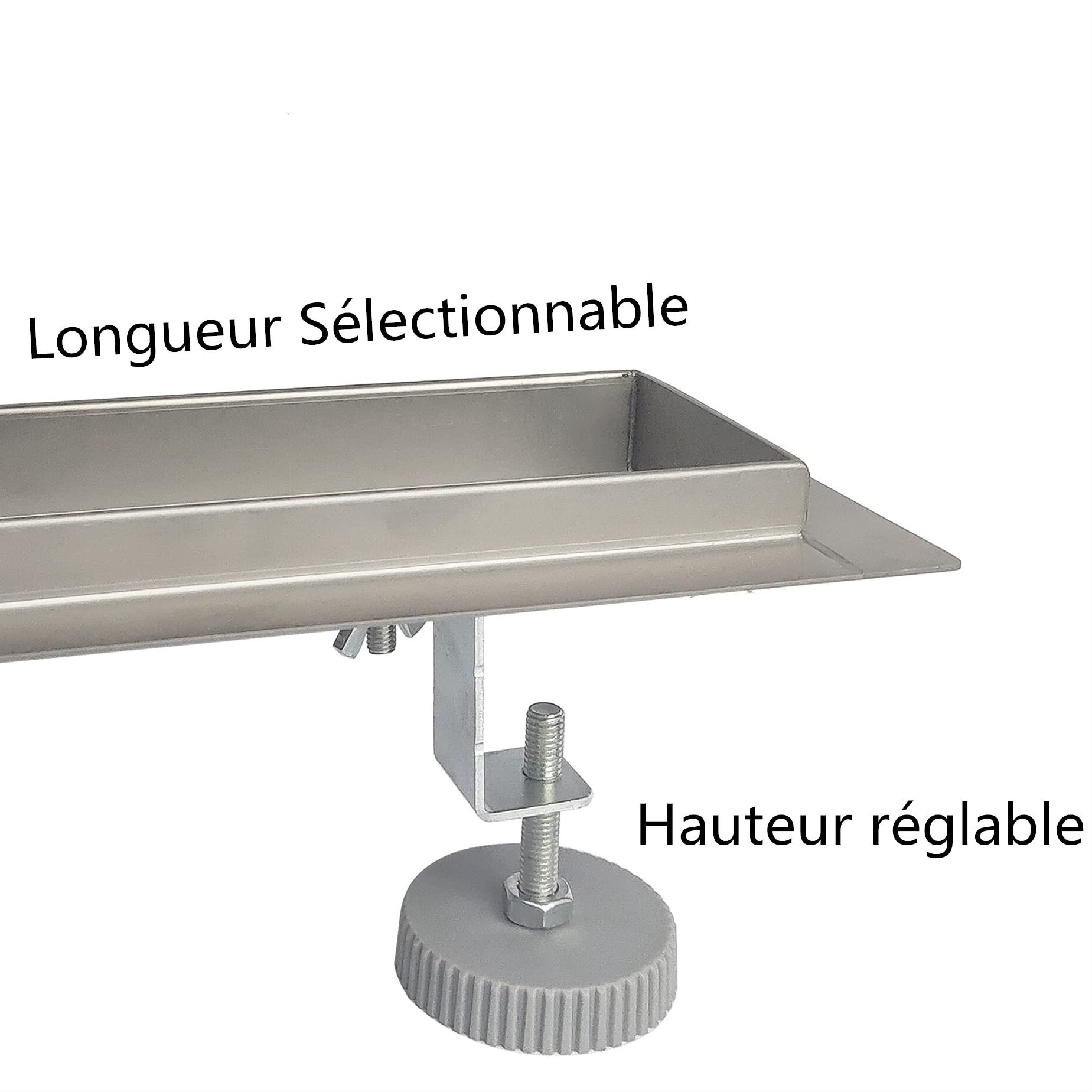 Huiyang Caniveau de Douche en Acier Inox Italienne Siphon Sol d'évacuation pour Salle de Bain 120 cm Style Ligne