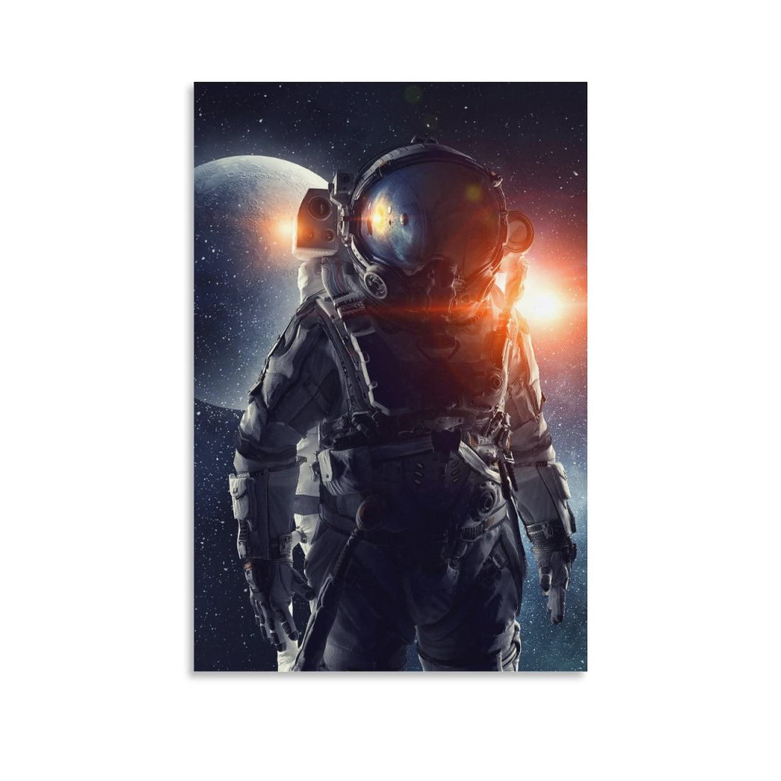 AQORD Space Art Poster Astronaut Projection Stars Canvas Wall Art Poster Decorative Picture Print Modern Family Bedroom Decor Posters 16x24inch(40x60cm)