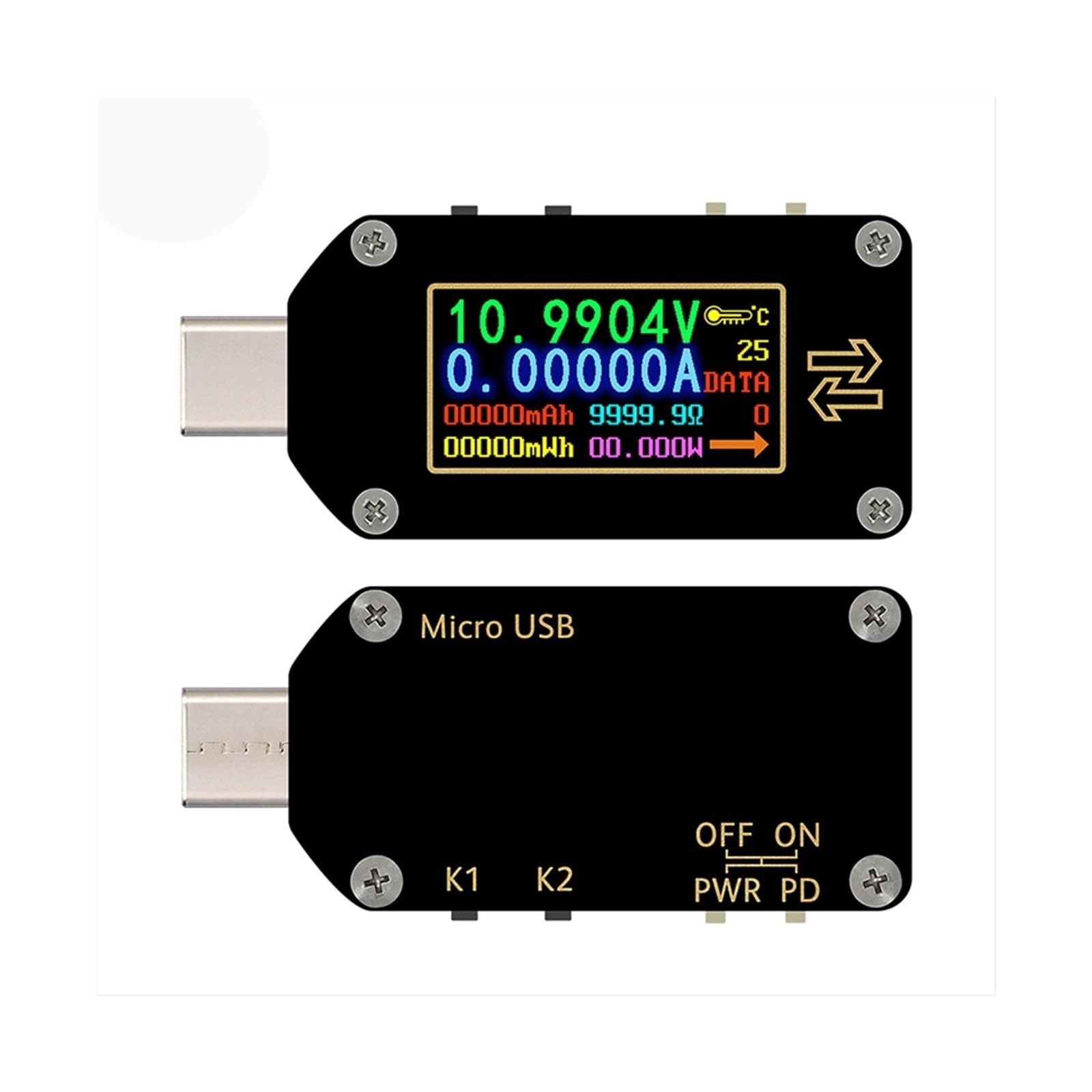 Tester USB Typ C PD wyzwalacz cyfrowy multimetr woltomierz amperomierz napięcia z typem C 2 tryby ładowarka PD akumulator USB Tester(TC66)