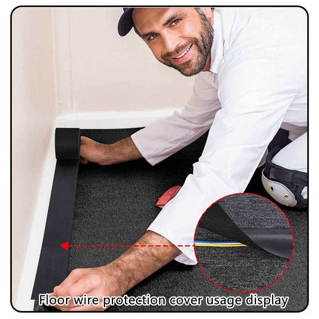 Floor Cable Covers Wire Protector Management Cord Tube Wire Cable Covers Cord Organizers for Floor/Carpet/Trunk/Wall