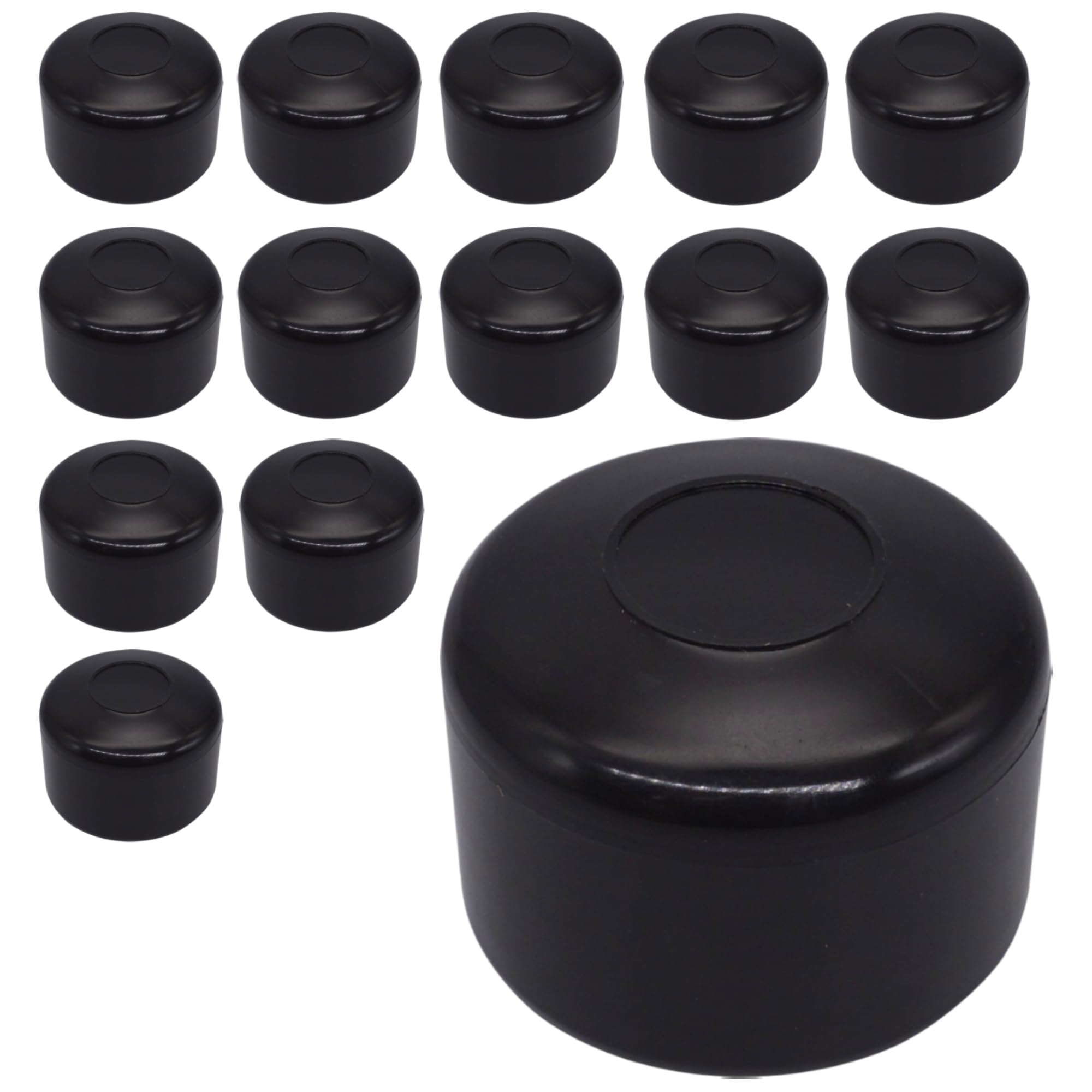 SKIR'CO (30 unidades) Tapas para Postes de Valla, Tapas redondas de plástico negro de 51 mm para postes de valla redondos, cubiertas de postes de valla, color negro RAL 9005 — view 14