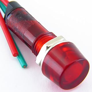 Pack of 10 YuCo YC-9WRT-1R-12-10 RED 9MM LED Indicator Miniature Pilot Light 12V AC or DC