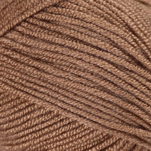 Image of Makromecity Softee Baby Yarn,%100 Premium Anti-Pilling Acrylic, 3.5 Oz, 273 yd (100gr /250 mt), Soft Yarn for Crocheting and Knitting (Brown, 1 Skein)