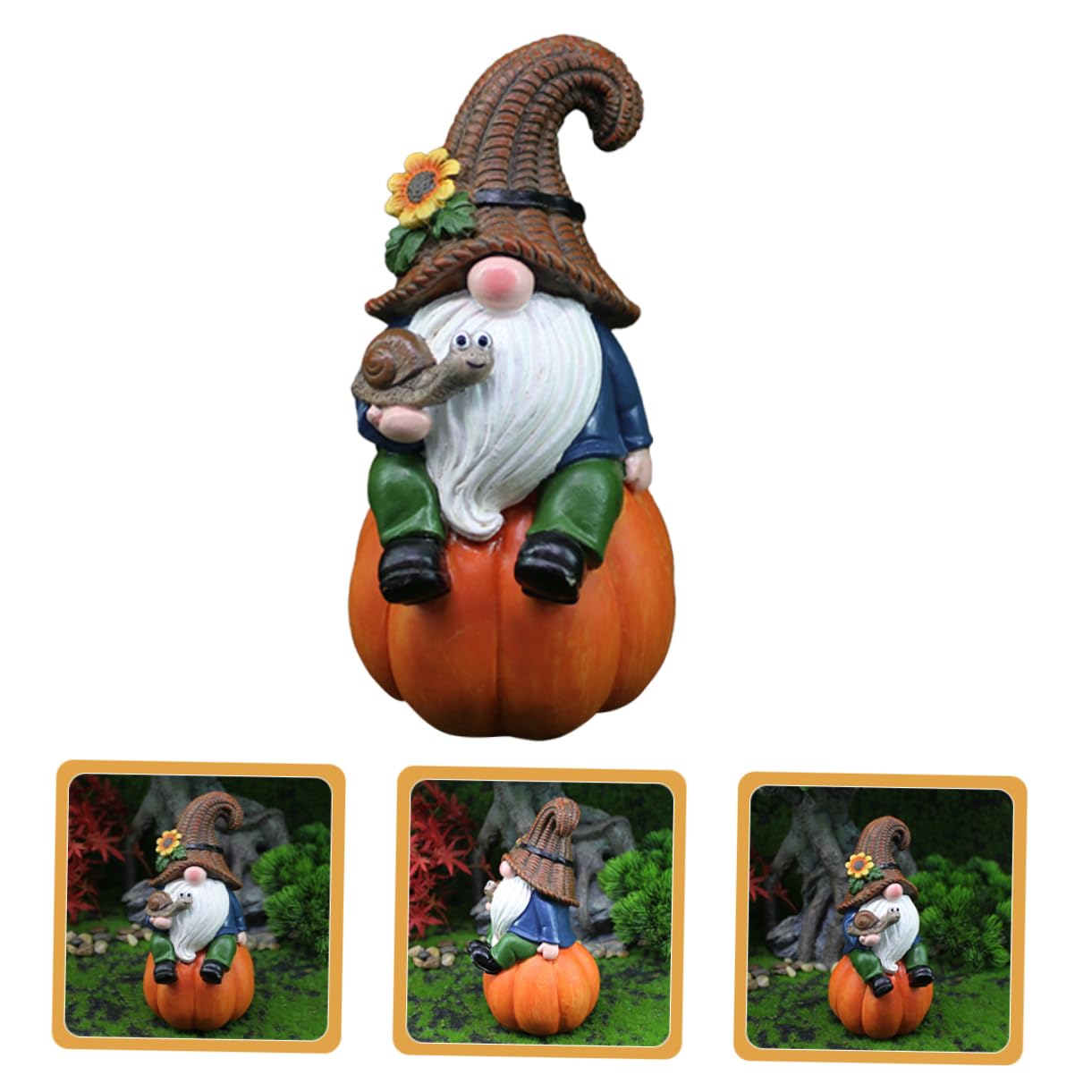 YARNOW 3pièces GNOME De Jardin Résine Sculpture Décorative pour Extérieur Figurine De Nain Mignon pour Noël Et Décoration De Jardin Créatif pour Famille