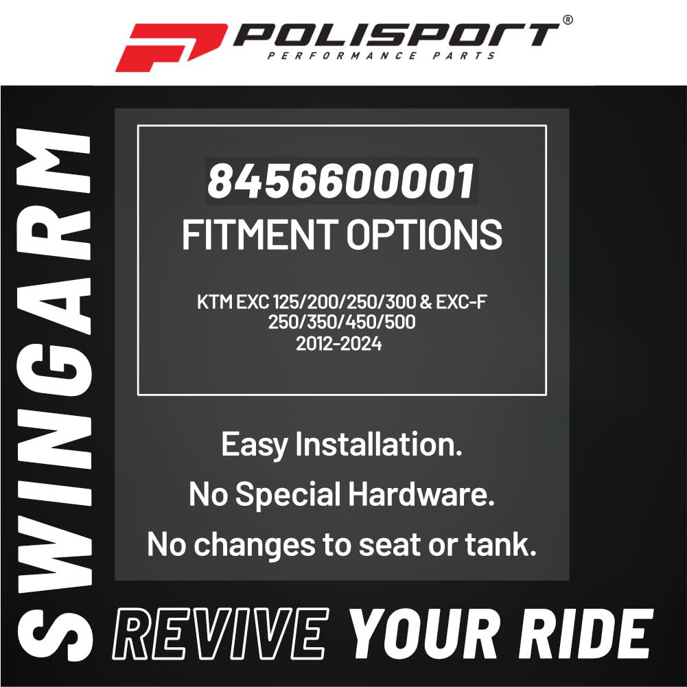 POLISPORT 8456600001 - Solidny i trwały poliamidowy ochraniacz wahacza, łatwy w montażu, kompatybilny z motocyklami KTM w kolorze czarnym