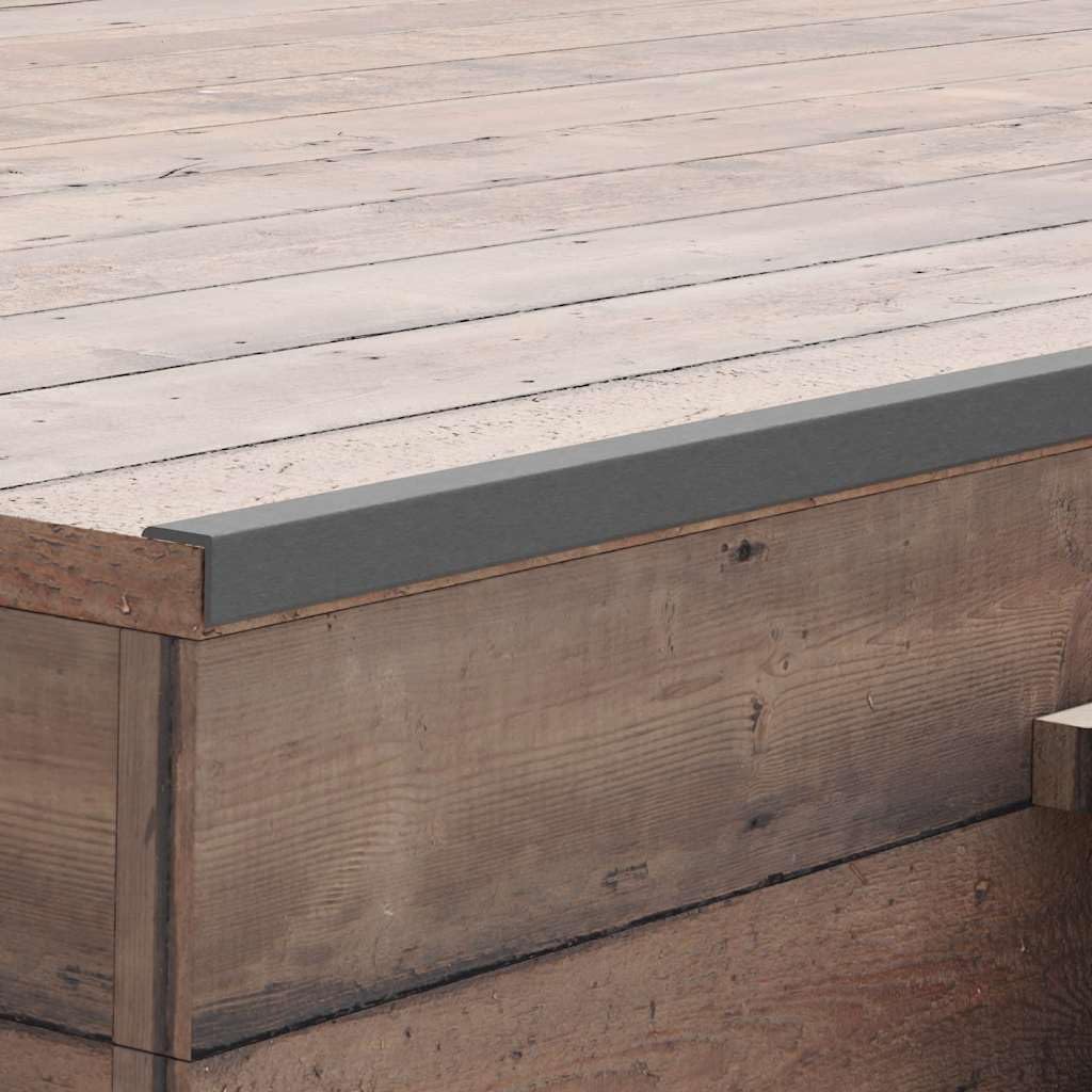 vidaXL Molduras Angulares 5 uds, Perfiles en Forma de Ángulo, Remates de Esquina de Tarima, Bordes Cantoneras para Terraza, WPC Gris 170 cm