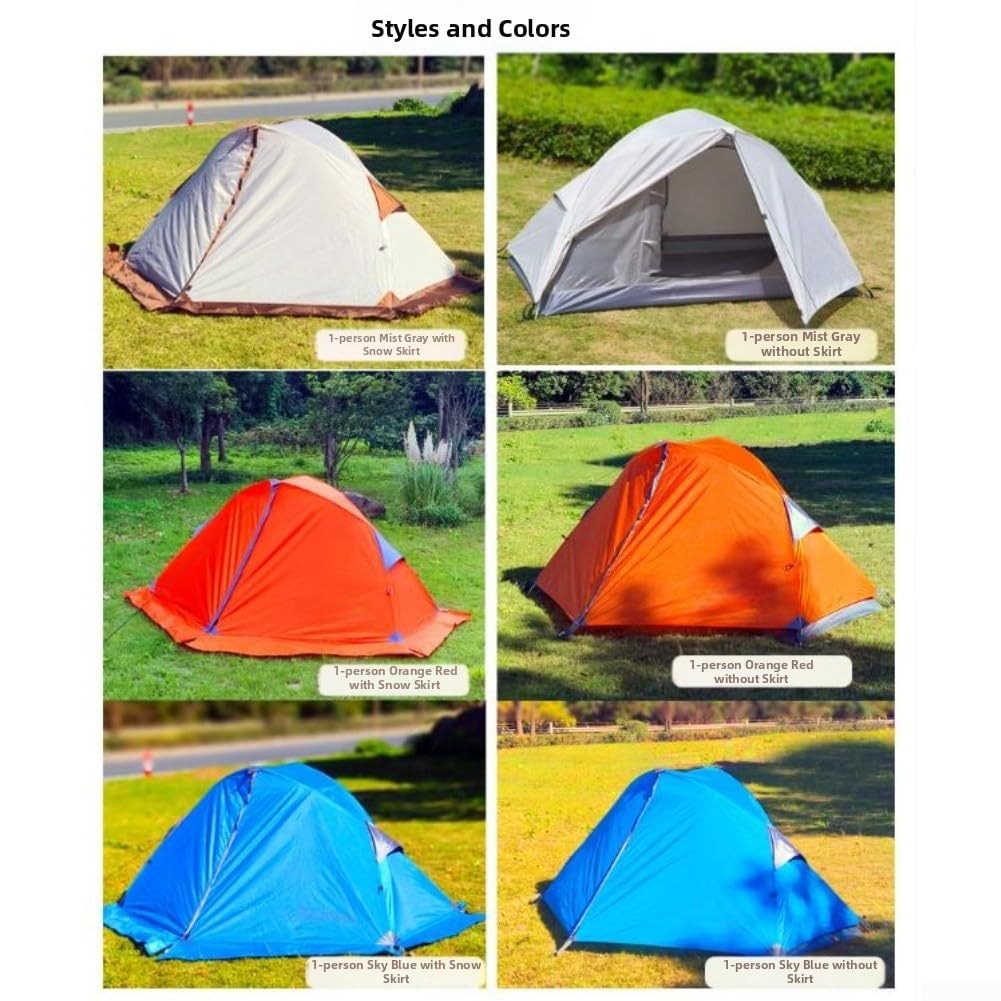 Tenda Ultraleggera 1 Posto Impermeabile 1.7kg Doppio per strato | Doppio per strato impermeabile, peso 1.7kg, ideale trekking, ciclismo, avventura outdoor(Cloud Blue 210*90*100cm)