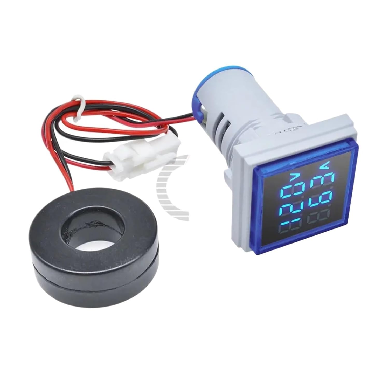 110V 220V AC Digital Voltmeter Ammeter 50-500V 0-100A Square Round Voltage Current Meter Car Volt Tester Test Gauge Amp(Square Blue)