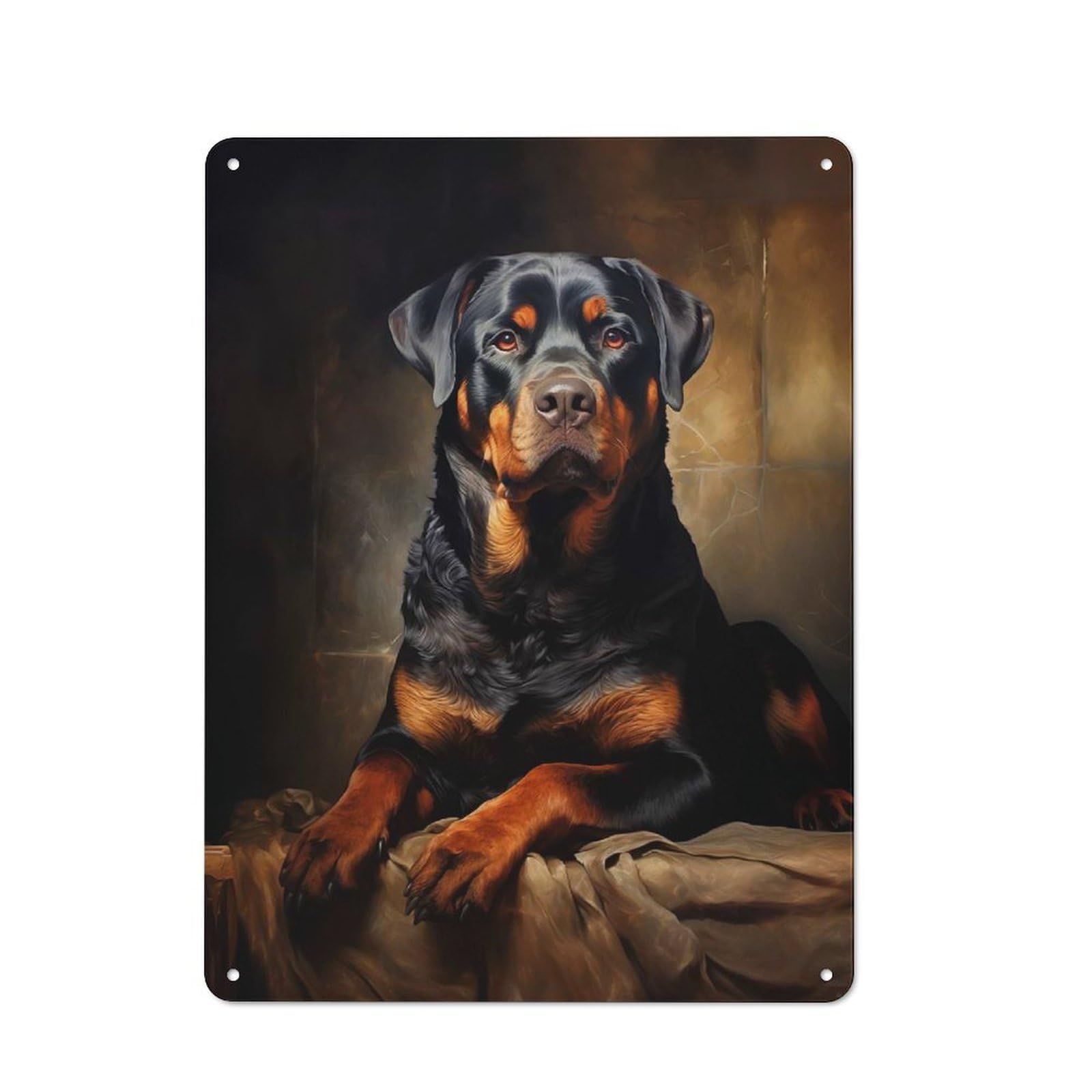 Junmoney Rottweiler Retro Metal Sign 40X30cm For Living Room Or Hallway, For Kitchen, Dining Room And Home Bar Wall Decor