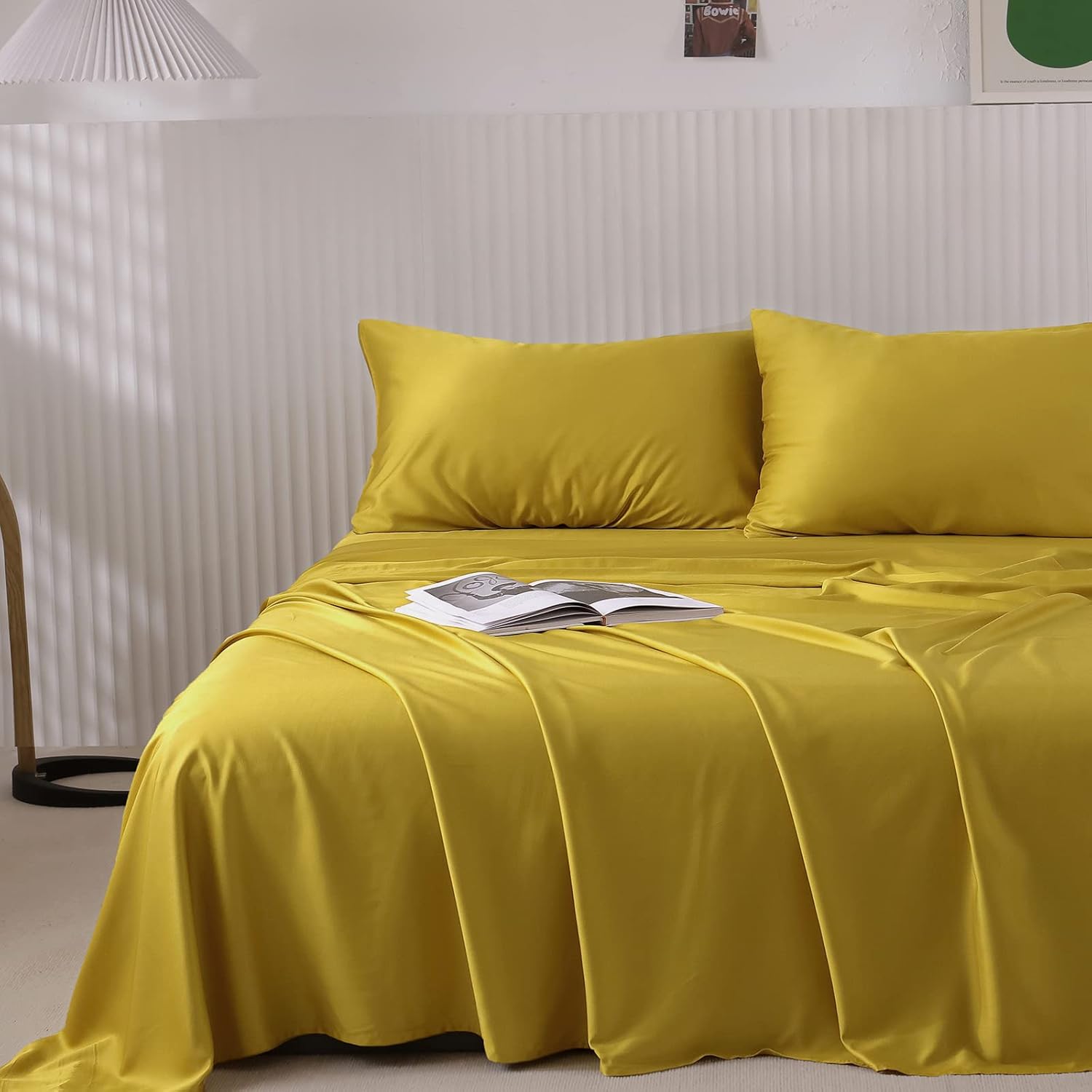 NATUREFIELD Luxury 100 Bamboo Bed Sheets Set, King Size