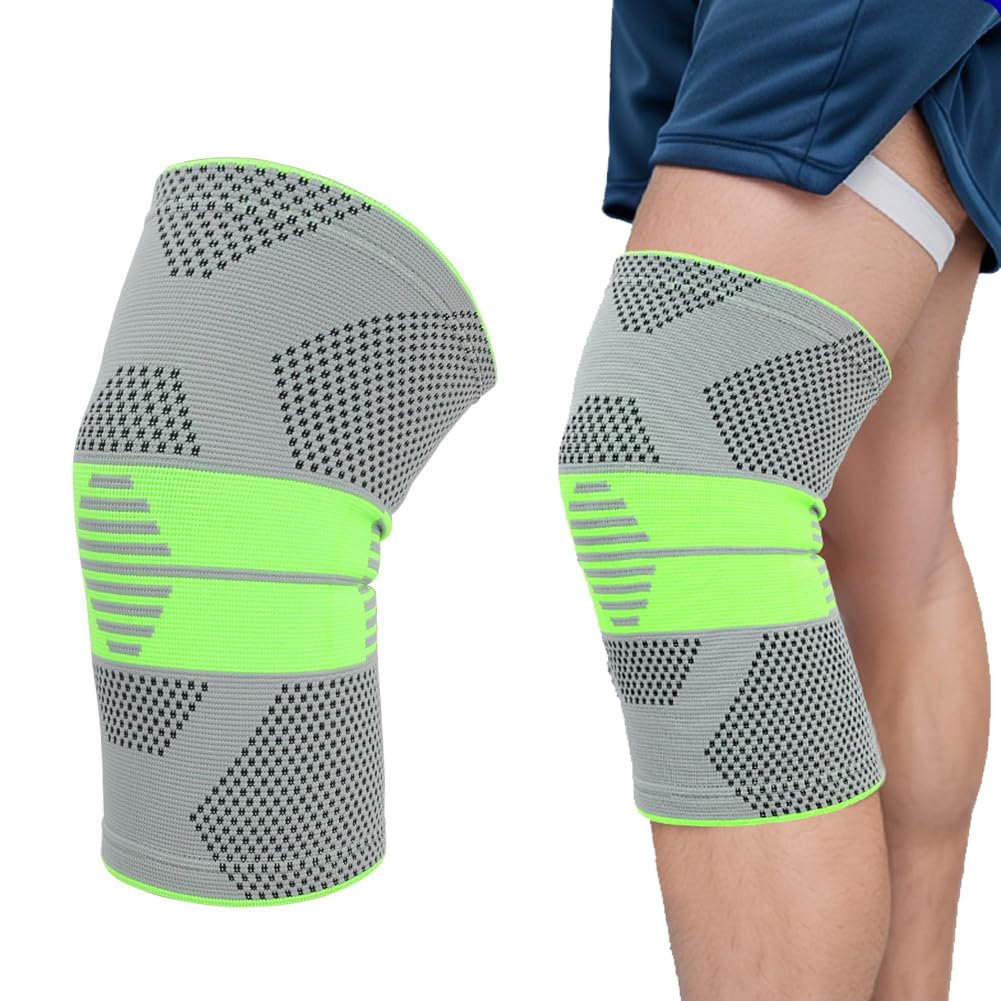 1PC Knee Cap Support for Men & Women Knitted Sports Knee Pads with Pressurized Protection for Knee Joints, Breathable and Non-Slip for Running, Cycling and Basketball-image-11