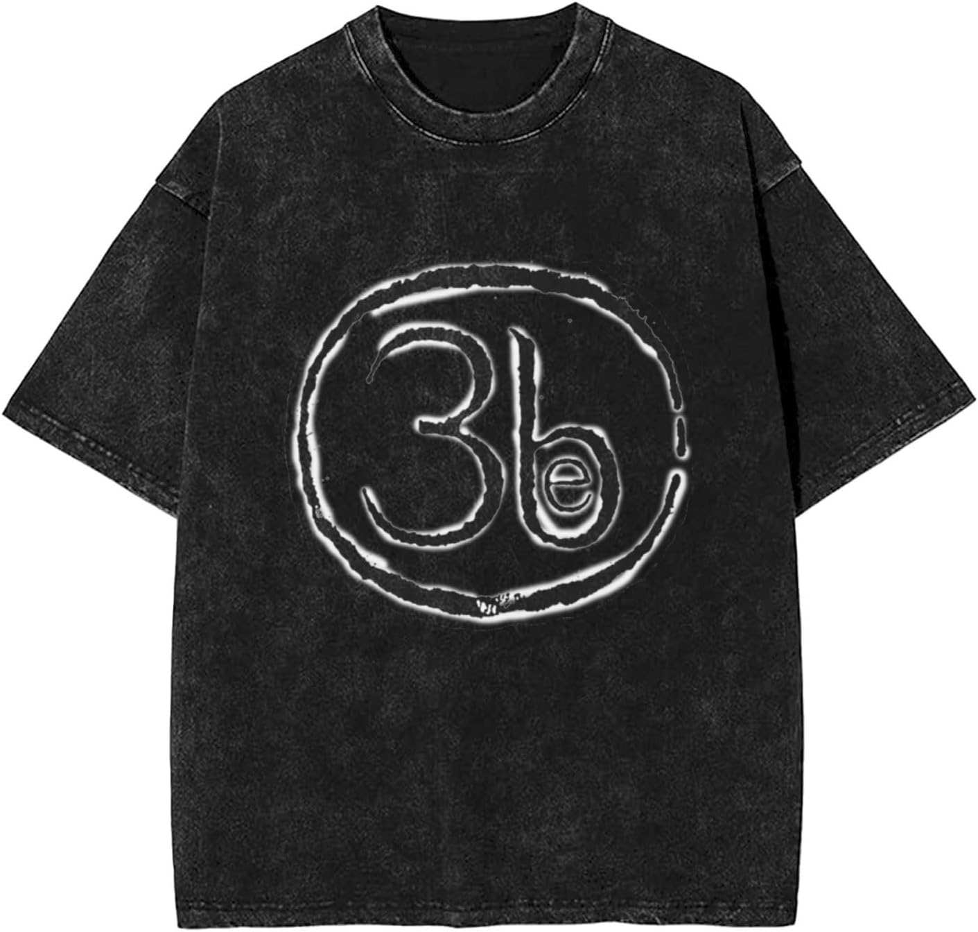 Men's Washed Graphic Cotton T-Shirts Avant-Garde Loose Breathable Round Neck Tops